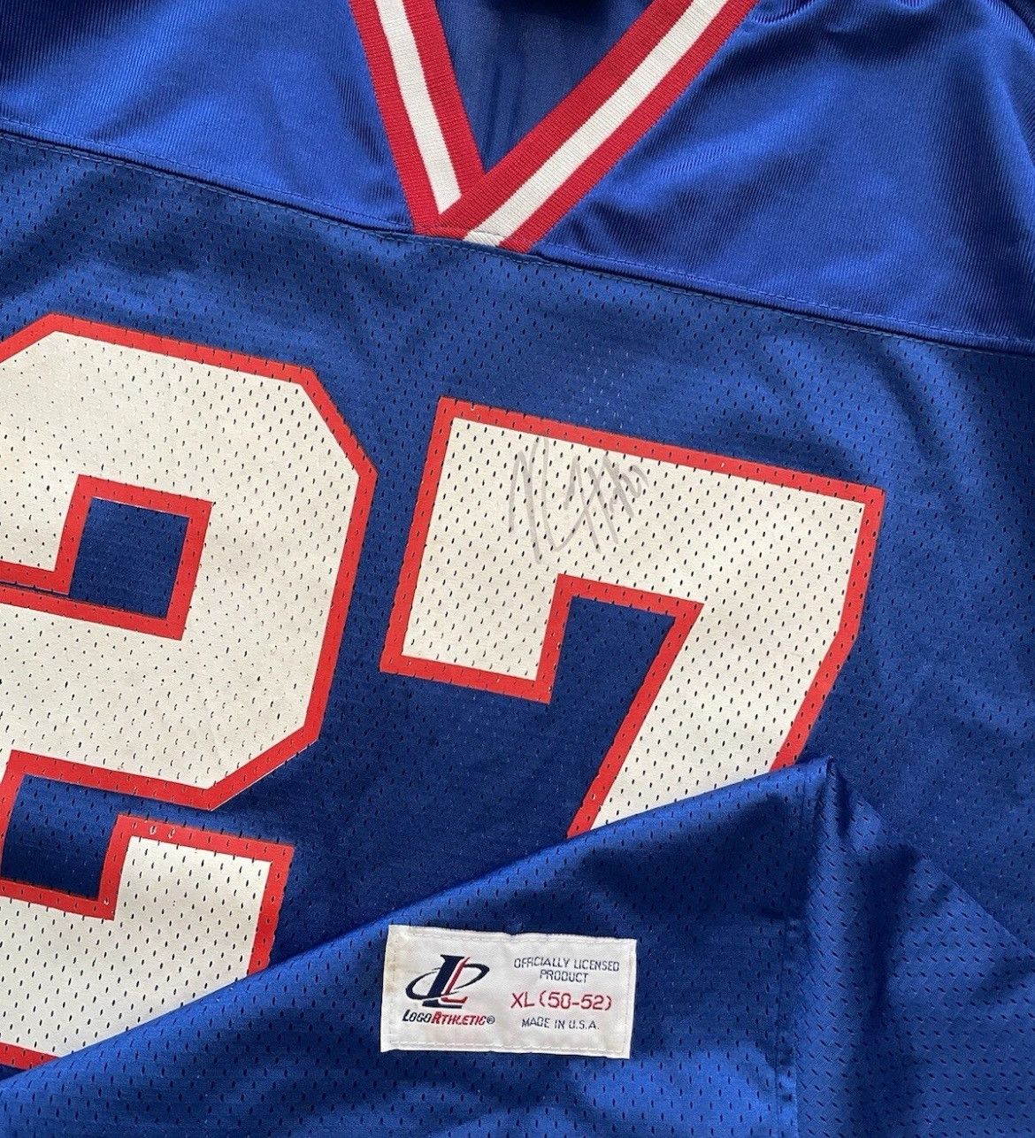 Logo Athletic SIGNED Vintage New York Giants #27 Rodney Hampton XL Size US XL / EU 56 / 4 - 2 Thumbnail