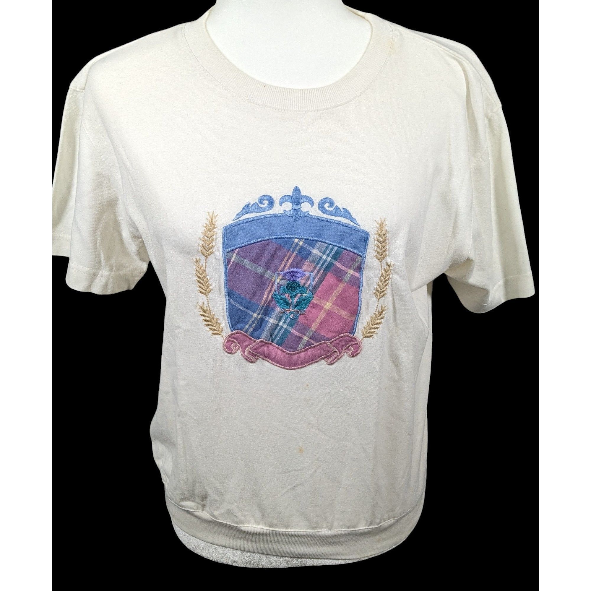Jantzen Vintage Preppy Pastel Crest Embroidered Top by Jantzen Size M / US 6-8 / IT 42-44 - 1 Thumbnail