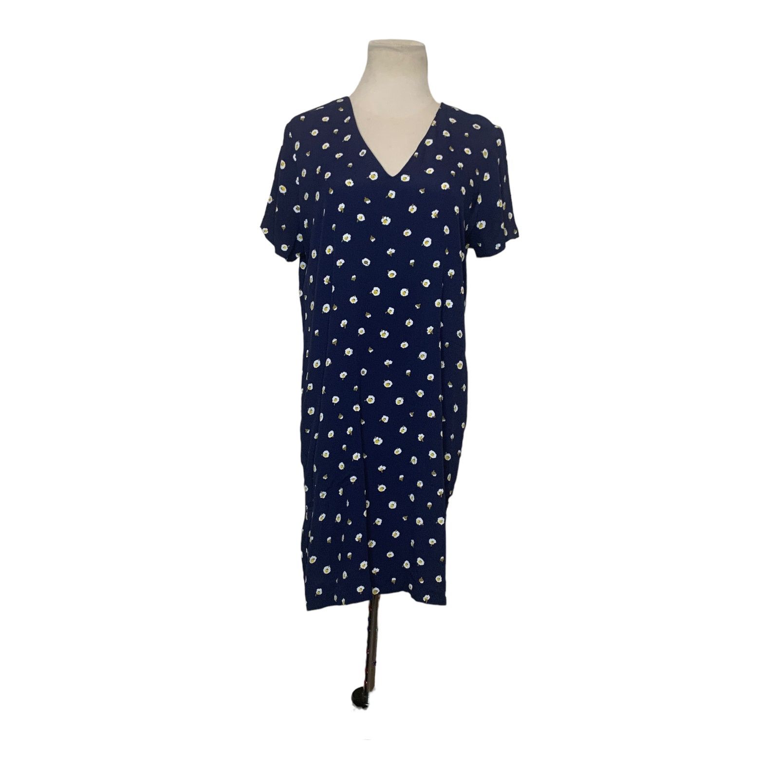 Madewell Madewell Blue Daisy Dot Back Buttoned Mini Dress S Size S / US 4 / IT 40 - 10 Thumbnail