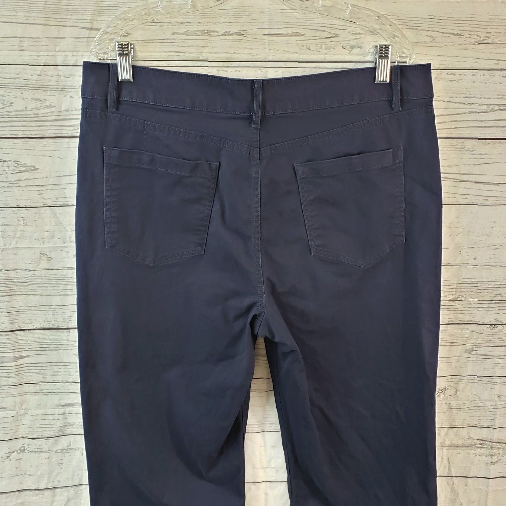 Ann Taylor VINTAGE? No. Ann Taylor LOFT Womens Cropped Pants Sz 14 Blue High Rise Cotton Blend Size 36" / US 14 / IT 50 - 4 Thumbnail