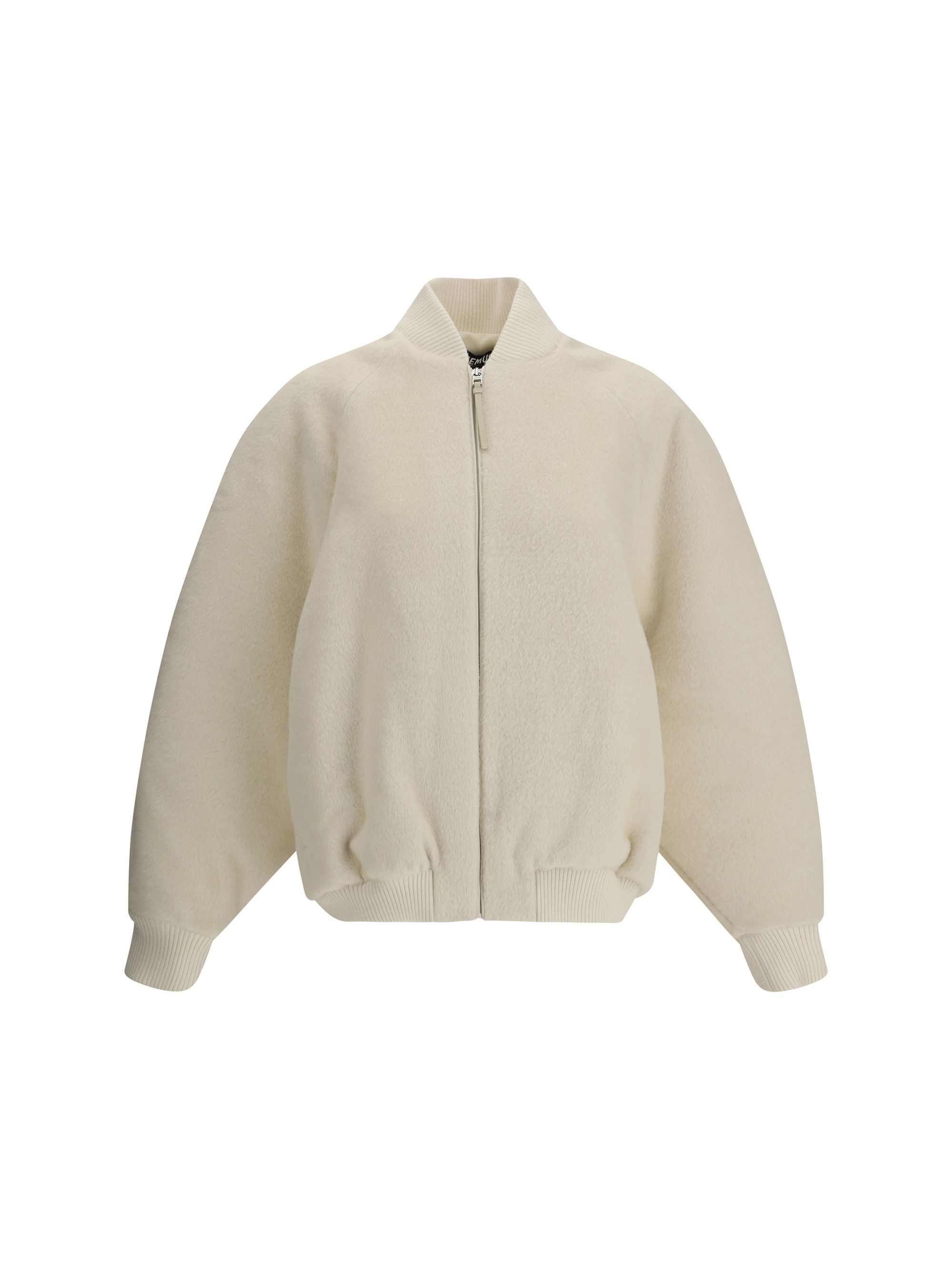 The Le Blouson Pilu Jacket in white alpaca Wool