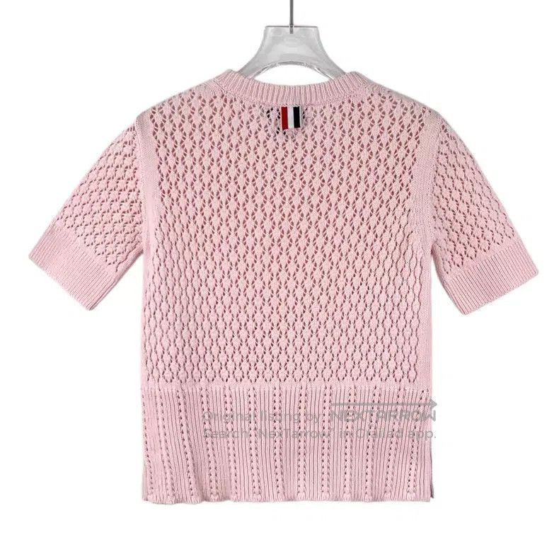 Thom Browne Thom Browne Light Pink Shell Embroidery Cotton Openwork Ro Size XS / US 0-2 / IT 36-38 - 2 Thumbnail