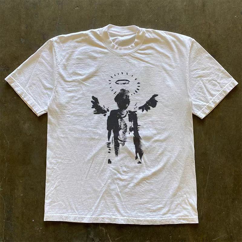 Vintage Street washed retro angel print cotton t-shirt Size US M / EU 48-50 / 2 - 1 Thumbnail