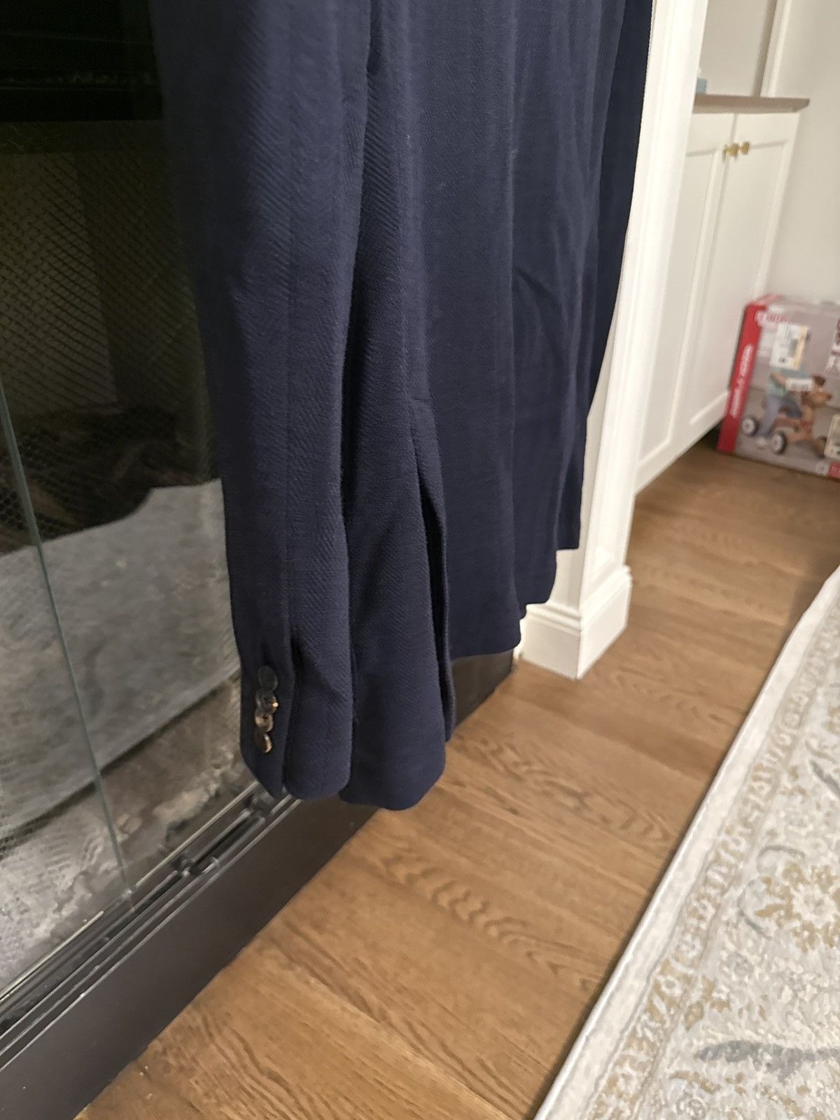 Drake's Drakes Navy Herringbone jacket blazer Size 46R - 6 Thumbnail