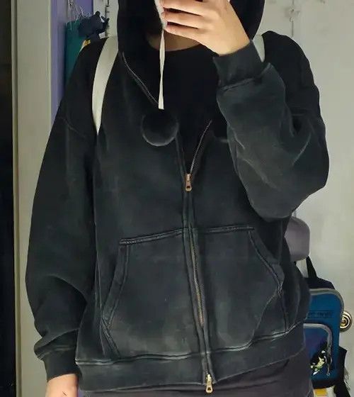 Other Black Batik Fleece Zippered Hoodie Size US S / EU 44-46 / 1 - 7 Thumbnail