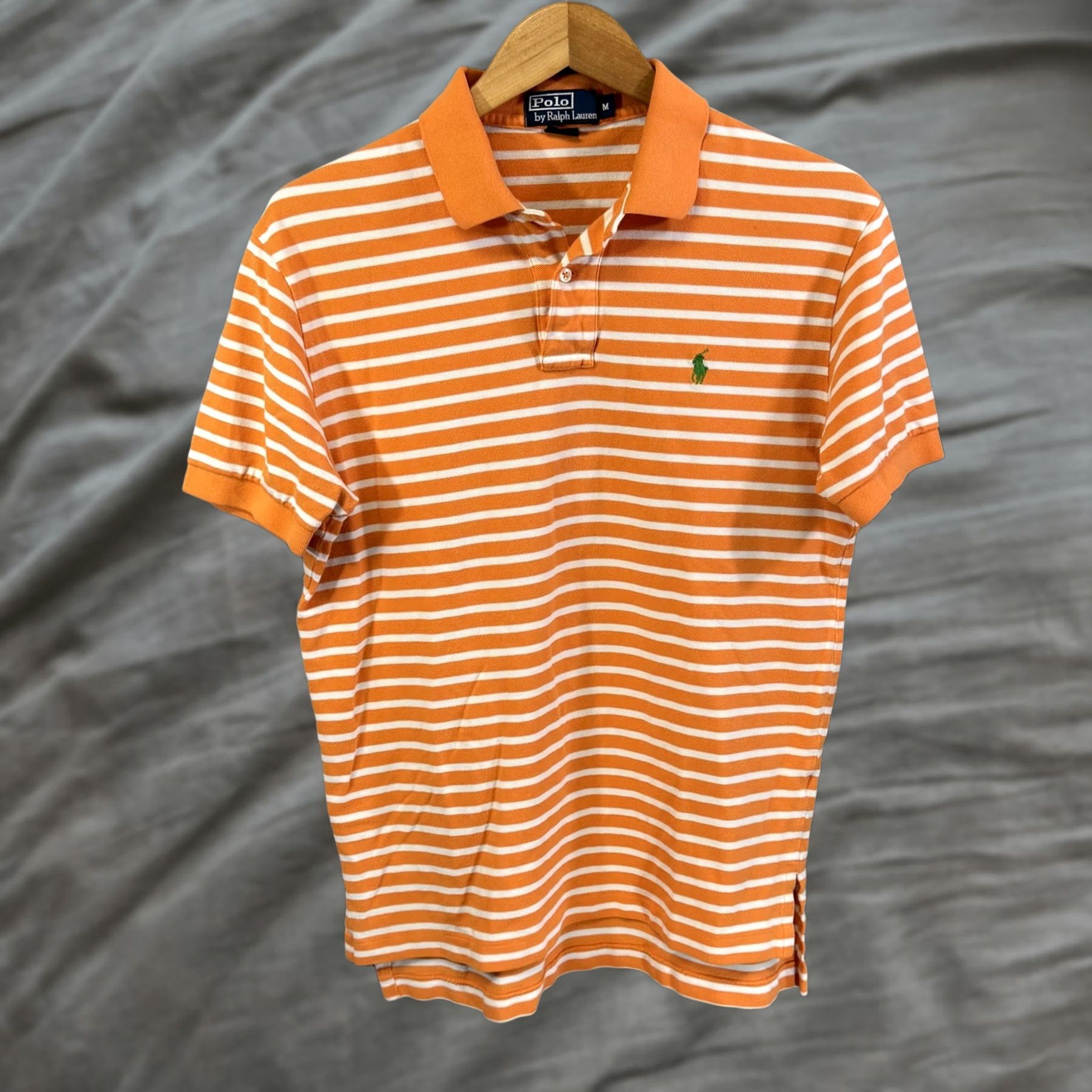 Polo Ralph Lauren Polo Ralph Lauren Polo Shirt Mens M Striped Short Sleeve Orange White Casual Top Size US M / EU 48-50 / 2 - 1 Thumbnail