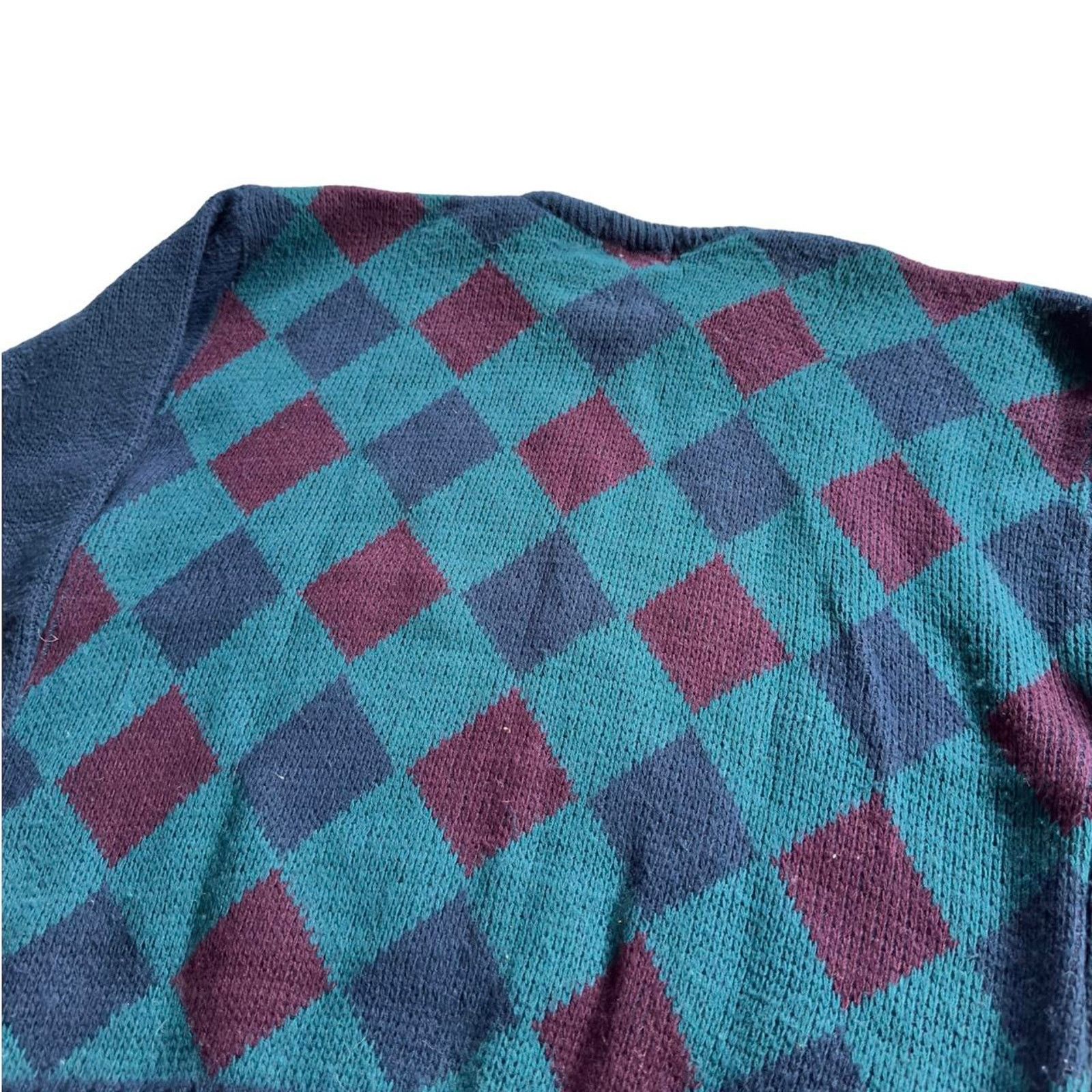 Vintage 🧥 90's Vintage Fluid Argyle Sweater 🧥 Size US L / EU 52-54 / 3 - 5 Thumbnail
