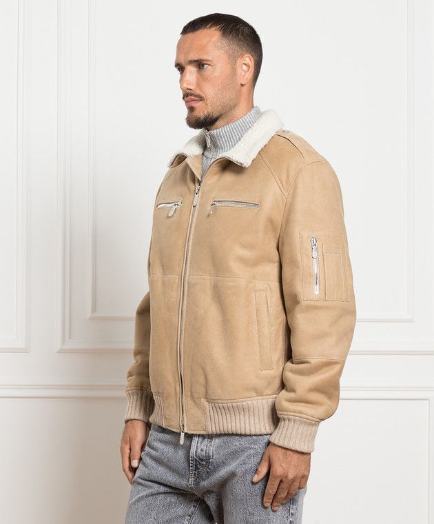 Brunello Cucinelli o1w1db11225 Pilot Suede Jacket in Brown Size US M / EU 48-50 / 2 - 2 Thumbnail