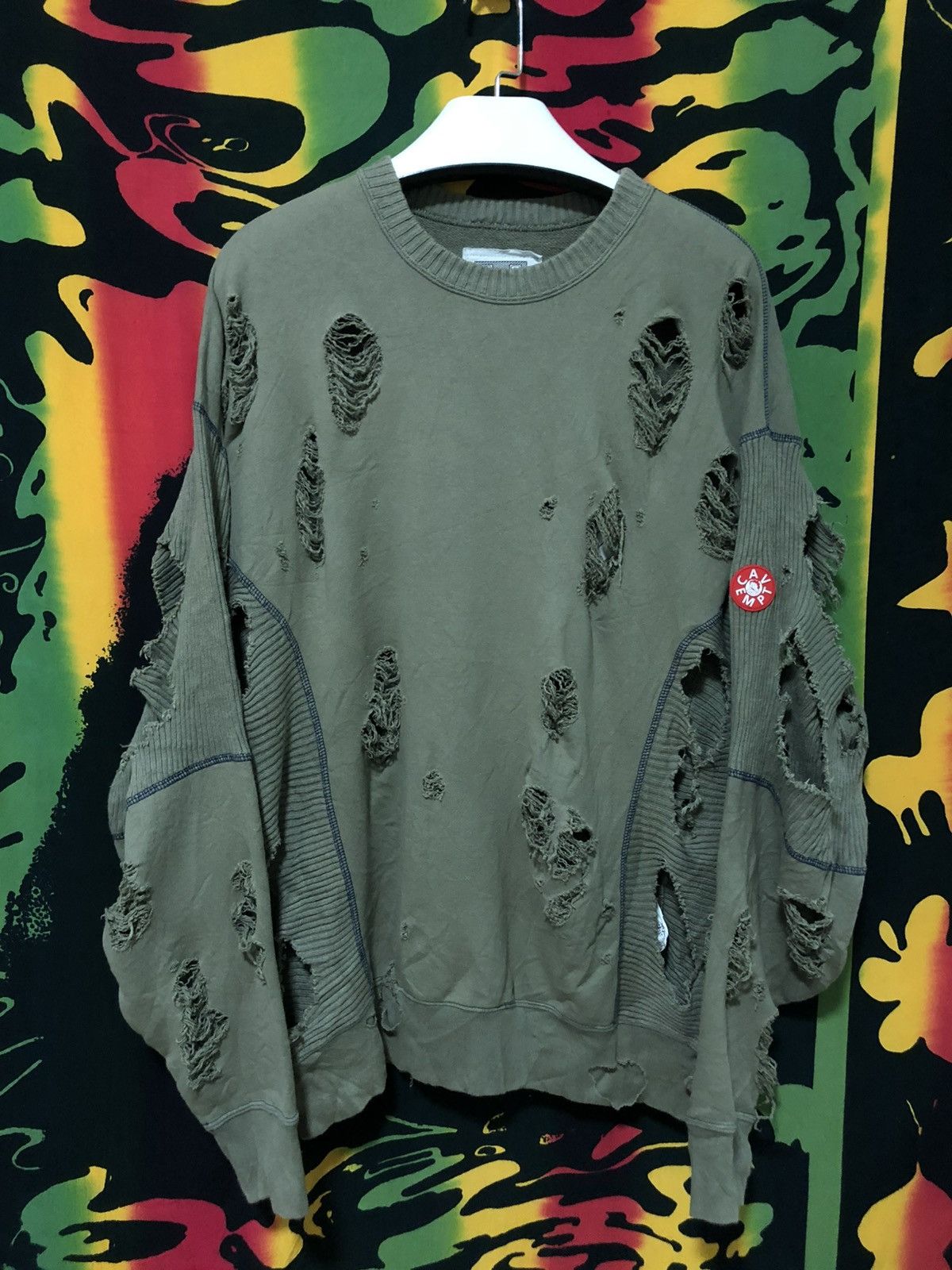 Cav Empt Cav Empt plague ribbed crewneck sweatshirt olive green Size US L / EU 52-54 / 3 - 2 Thumbnail