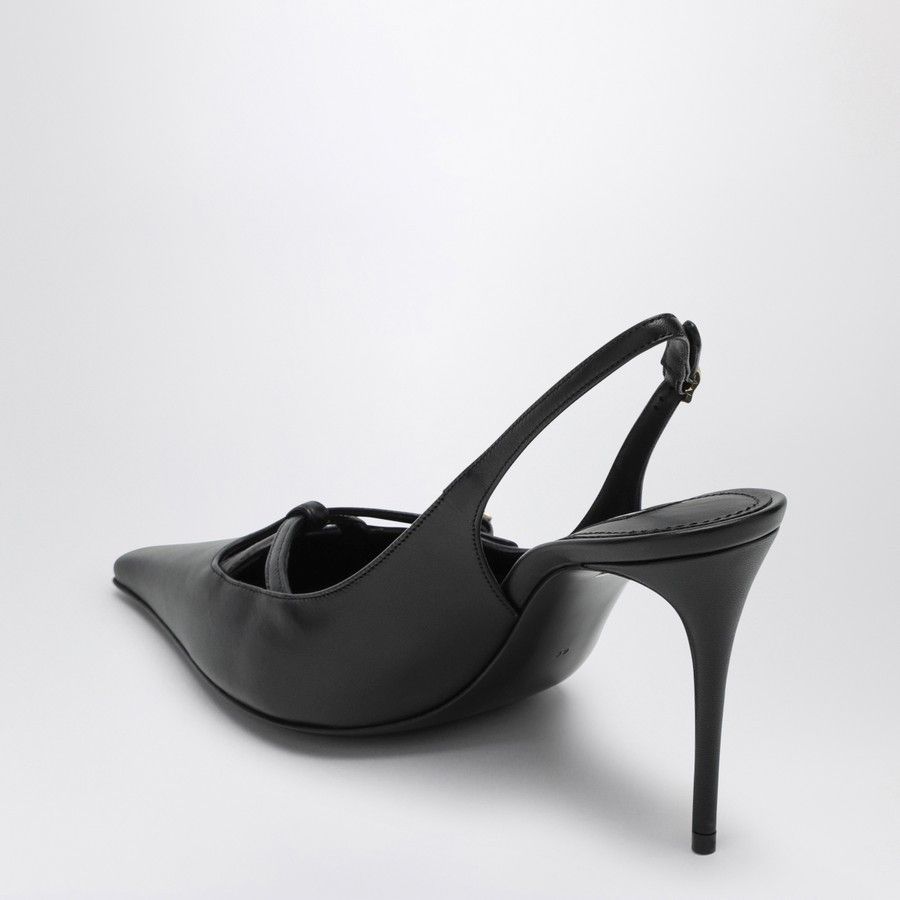 Dolce & Gabbana o1d2blof0824 Leather Slingback Decollete in Black Size US 11 / IT 41 - 4 Thumbnail