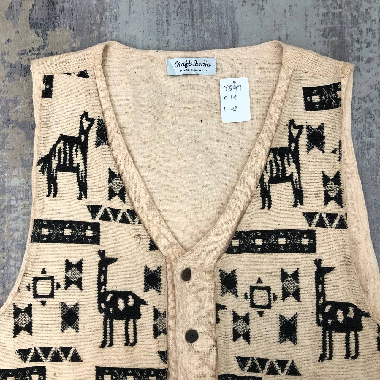 Vintage Y547 CRAFT INDIA ART KNITWEAR VESTS Size US M / EU 48-50 / 2 - 4 Thumbnail