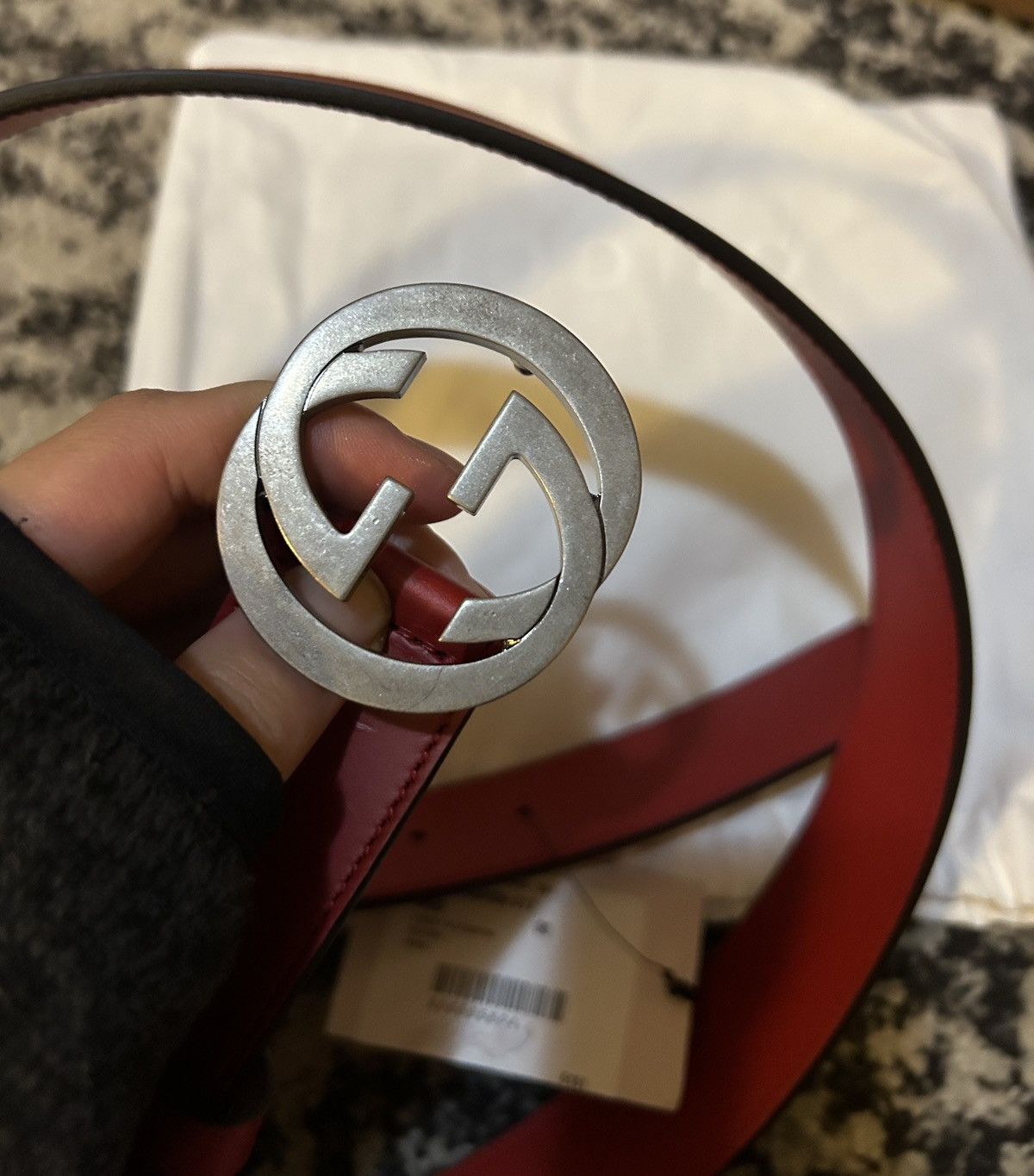Gucci Gucci GG Interlocking Belt Red size 90 Size ONE SIZE - 3 Thumbnail