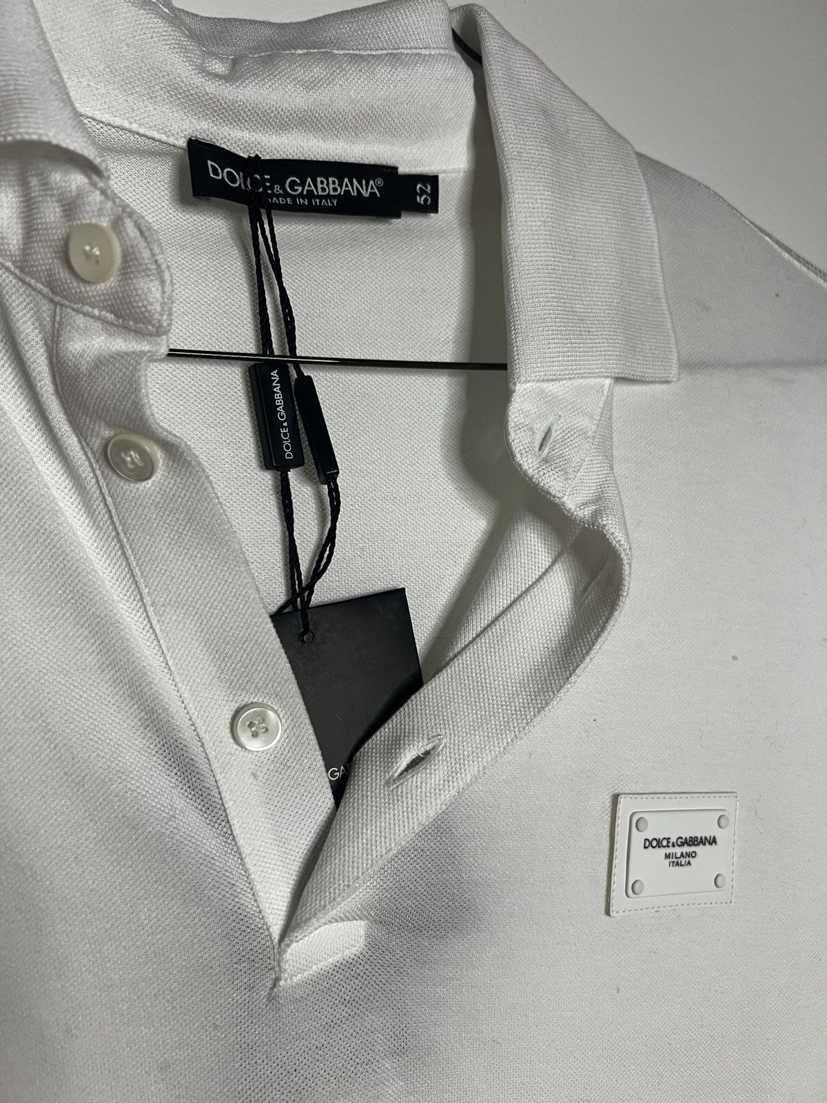 Dolce & Gabbana Dolce & Gabbana White Logo Plaque Polo Shirt New Size 52 Size US XXL / EU 58 / 5 - 8 Thumbnail
