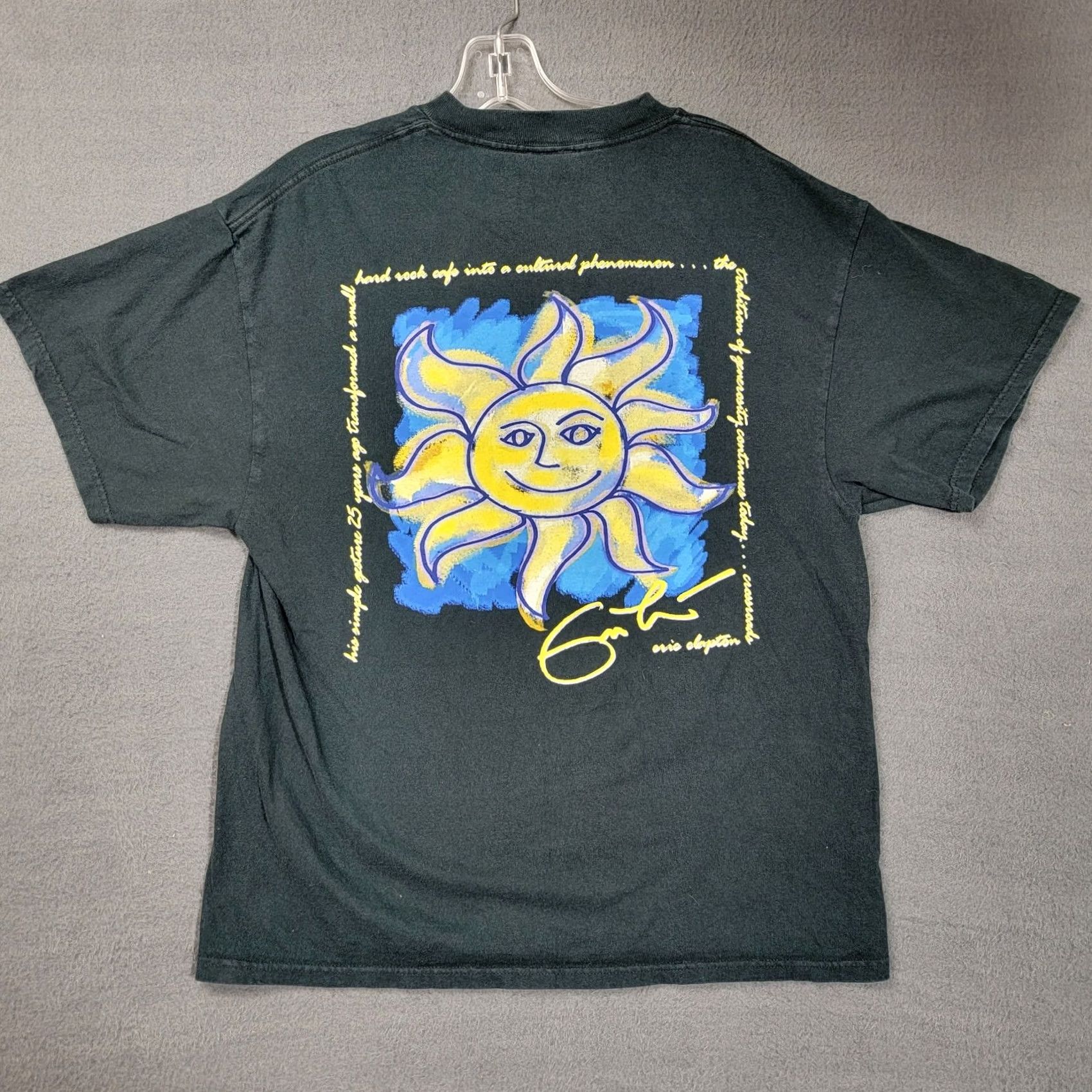 Hard Rock Cafe Hard Rock Cafe Rome Italy Men T-Shirt Eric Clapton Signature Series L Edition XX Black Cotton Short Sleeve Crew Neck 90s Music Vintage Mens Size US L / EU 52-54 / 3 - 5 Thumbnail