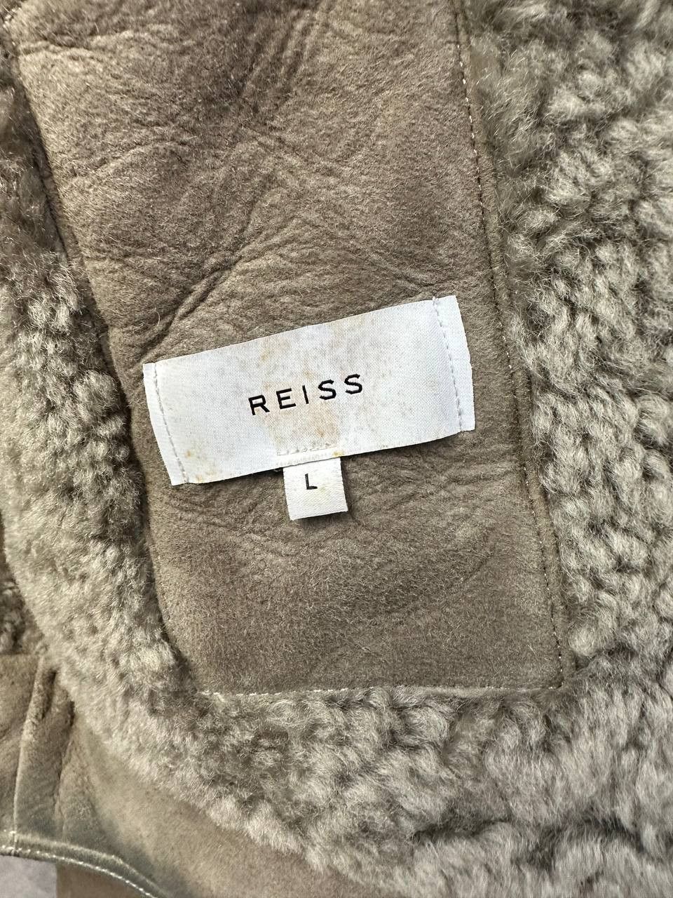 Reiss REISS Shearling Bomber Jacket Toni Grey Sheepskin Size US L / EU 52-54 / 3 - 13 Thumbnail