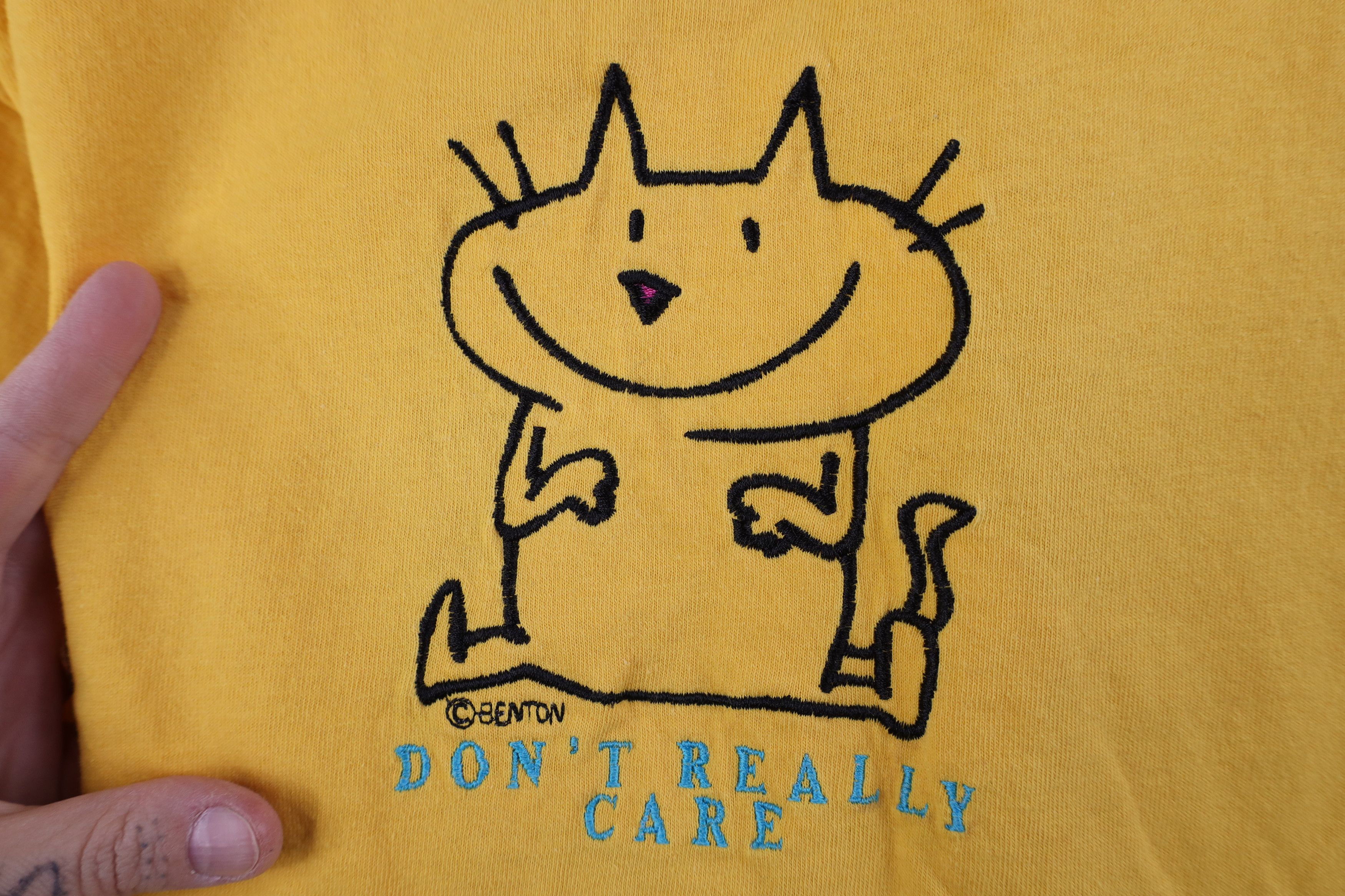 Vintage Vintage 90s Jim Benson Don't Really Care Cropped T-Shirt USA Size ONE SIZE - 4 Thumbnail
