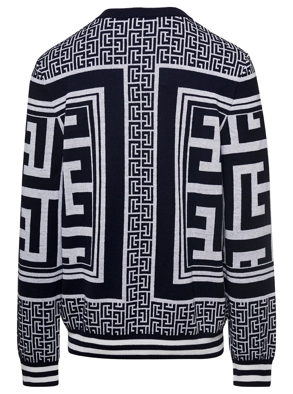 Balmain o1w1db10624 Maxi Monogram Scarf Sweater in Black Size XL / US 12-14 / IT 48-50 - 2 Thumbnail