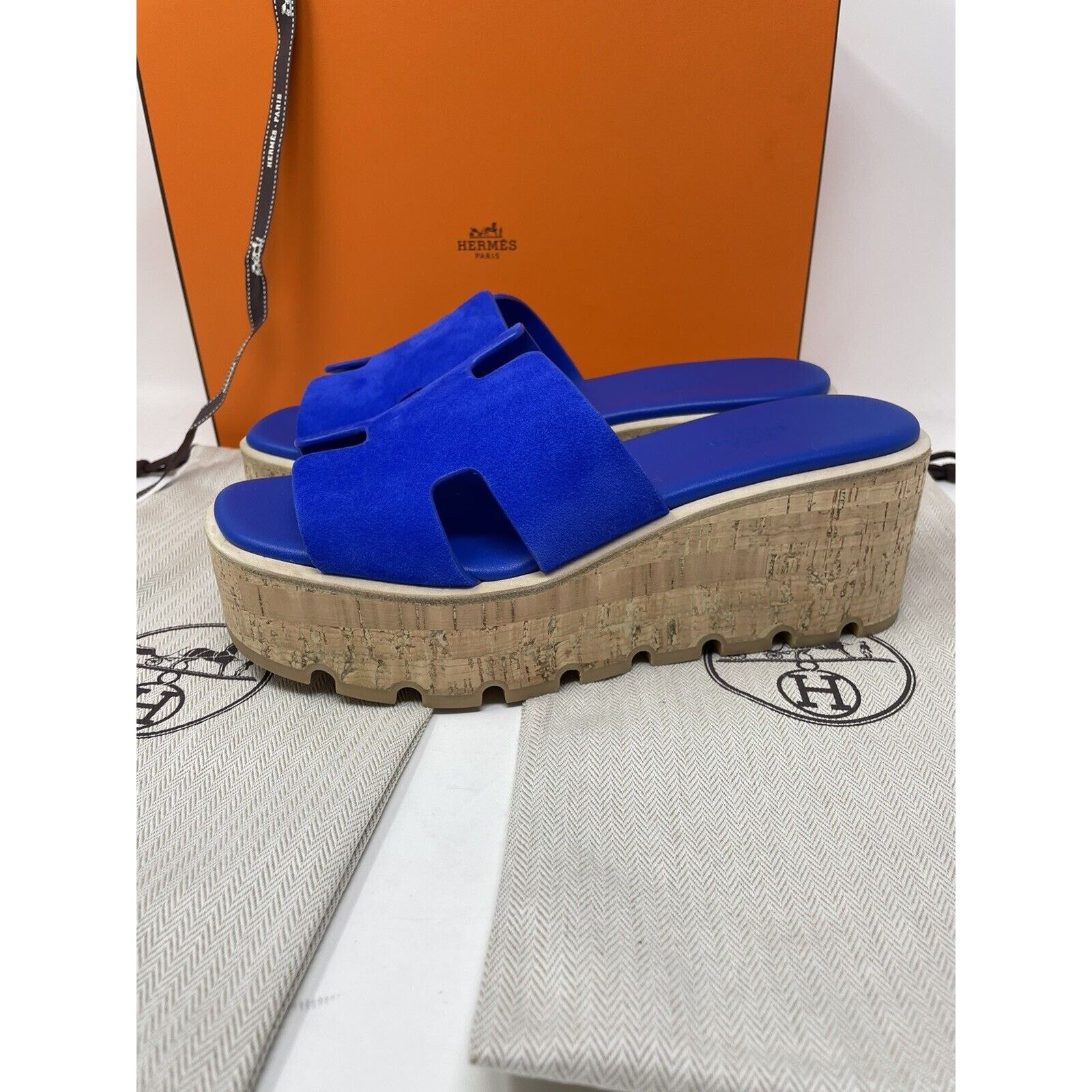 Hermes Hermes EZE 30 Sandals Ocean Blue NIB 38 Size US 8 / IT 38 - 6 Thumbnail