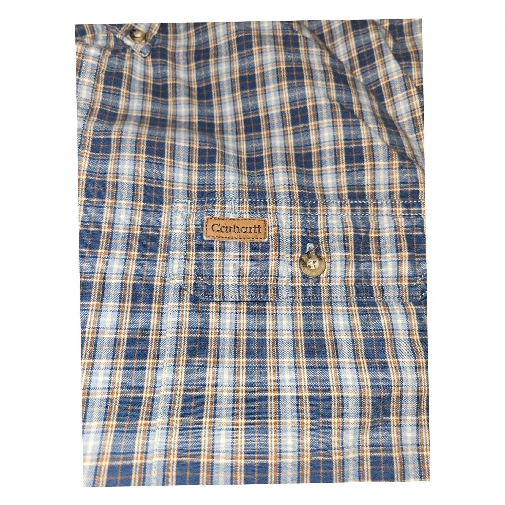 Carhartt Carhartt Shirt Large Blue Plaid Button Down Long Sleeve Casual Pockets Men's Size US L / EU 52-54 / 3 - 2 Thumbnail