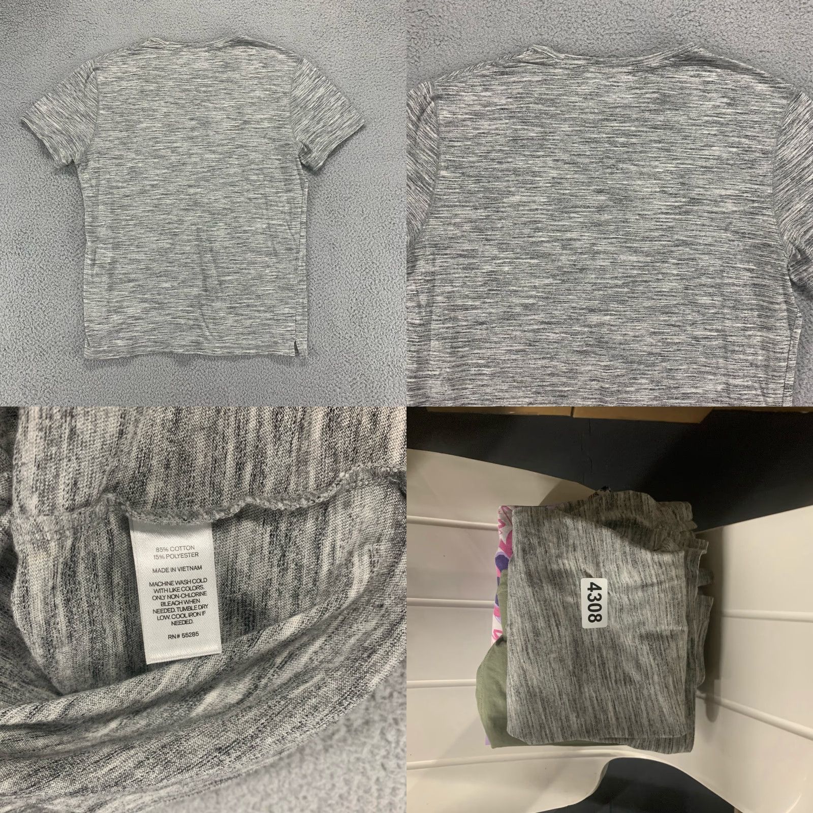 Express Express Women's Gray Crew Neck T-Shirt Medium Short Sleeve Solid Top Size M / US 6-8 / IT 42-44 - 8 Thumbnail
