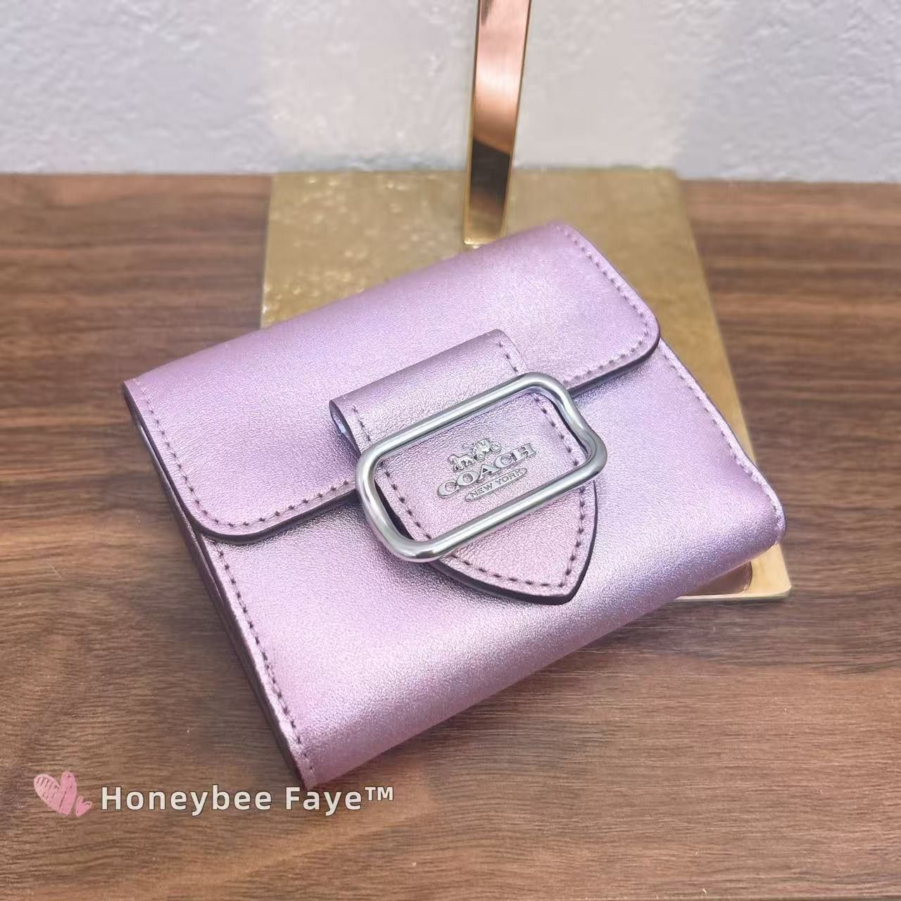 Coach Coach Small Morgan Wallet CP462 Metallic Lilac Size ONE SIZE - 3 Thumbnail