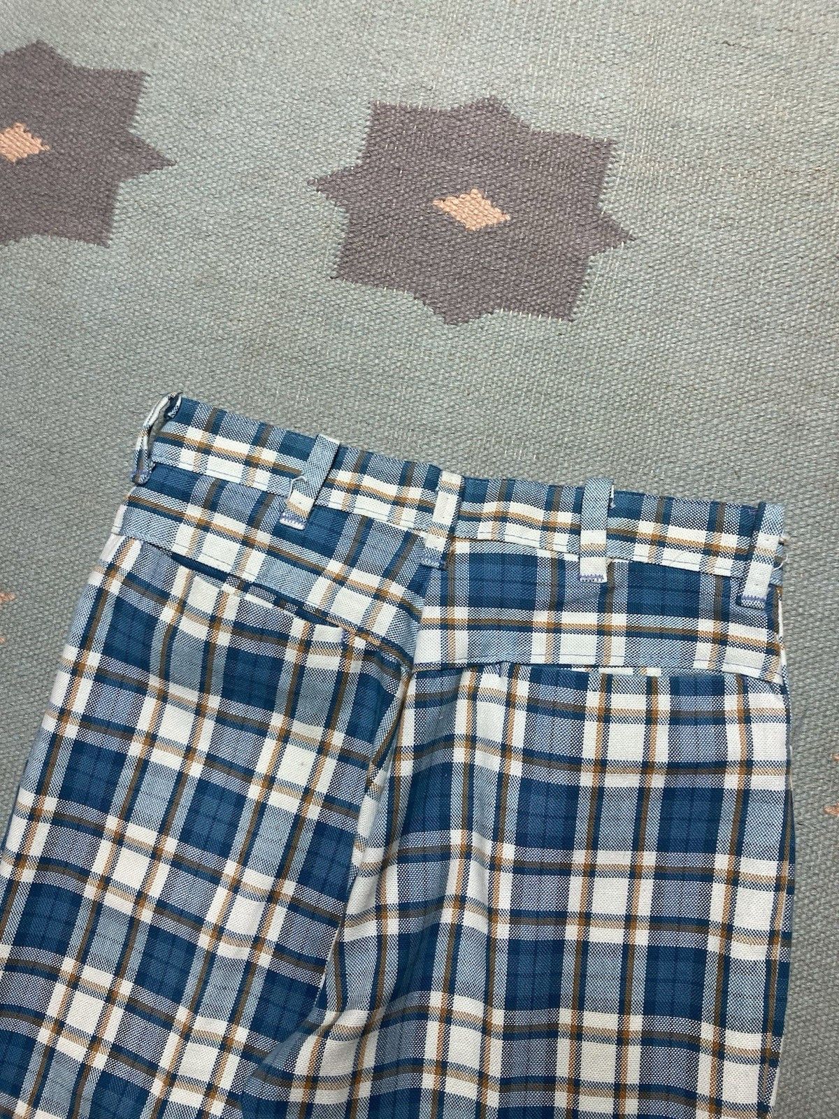 Vintage VTG 1960s plaid pants blue disco hippie Waldes zipper 28x27 Size US 28 / EU 44 - 8 Thumbnail