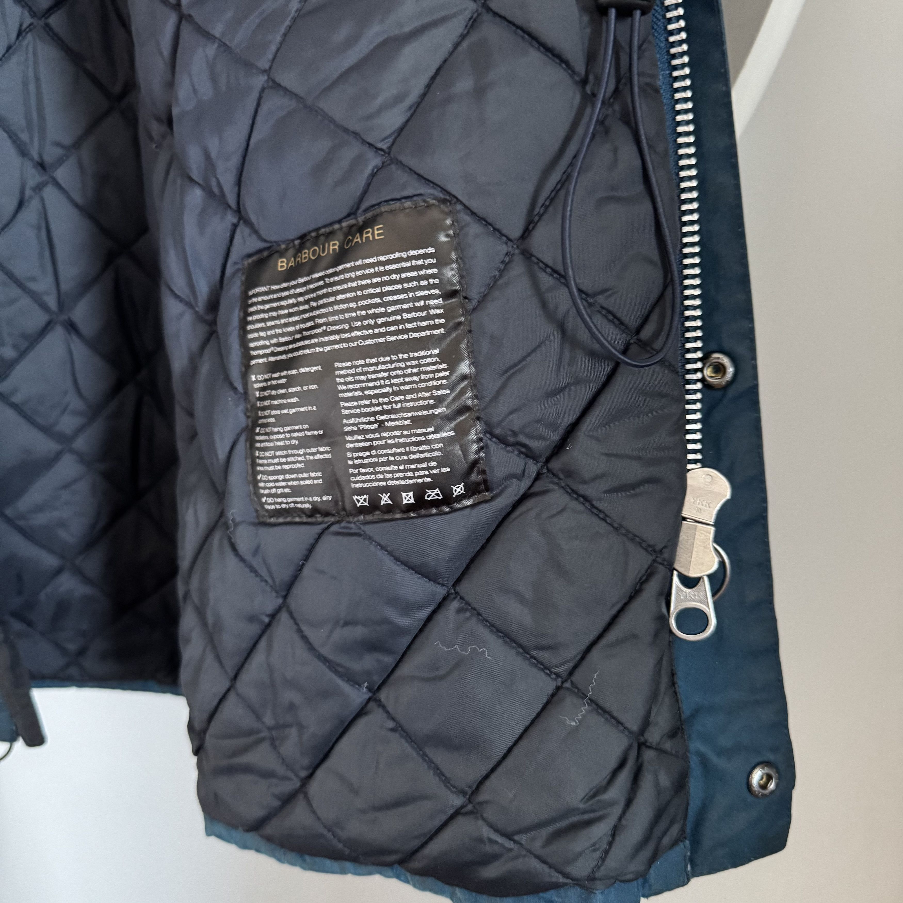 Barbour Men's BARBOUR FENTON Storm System Waxed Blue Warm Jacket S Size US S / EU 44-46 / 1 - 12 Thumbnail