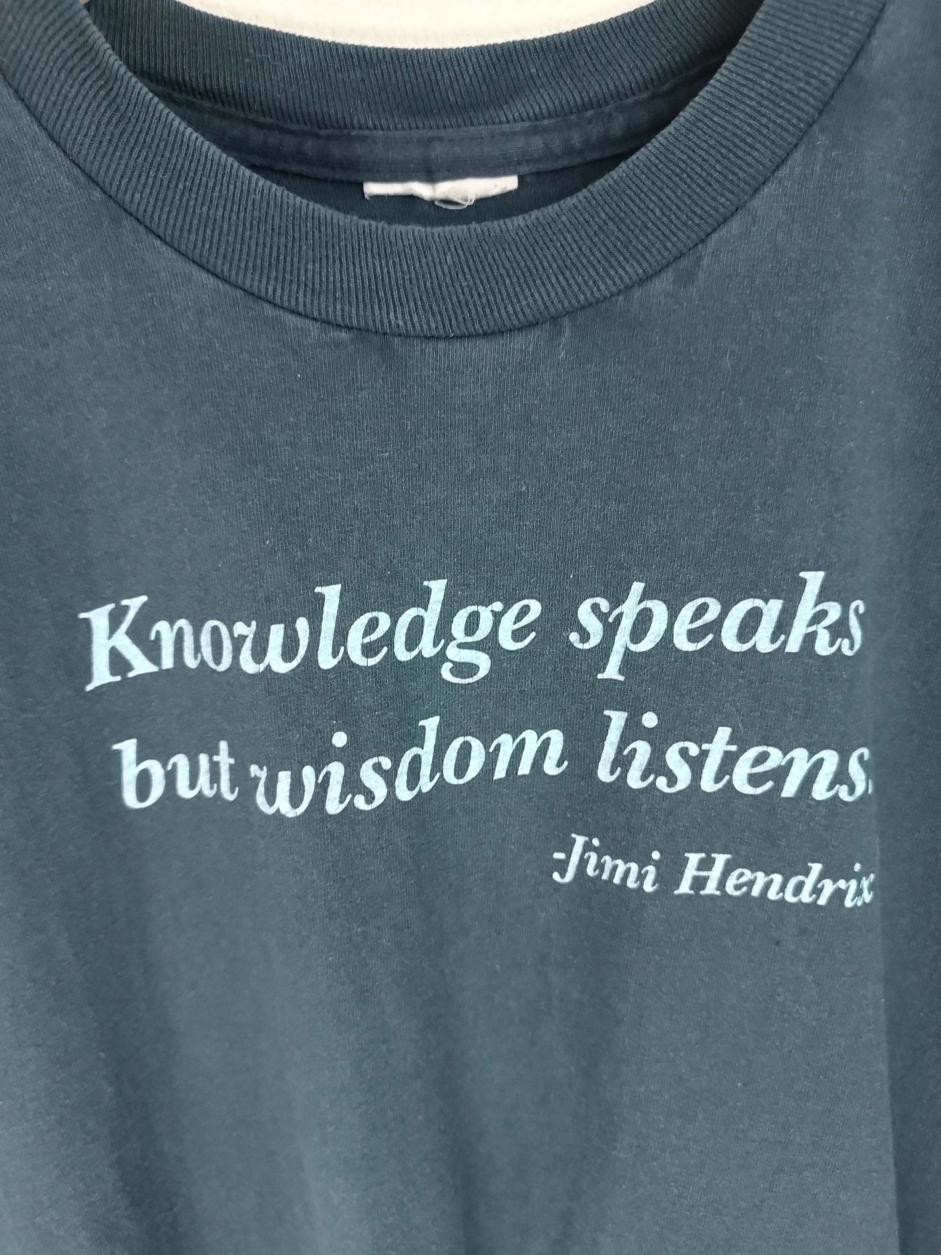 Band Tees VINTAGE 90'S JIMI HENDRIX WISDOM🔥QUOTE HUMOR ADULT TEE Size US L / EU 52-54 / 3 - 9 Thumbnail
