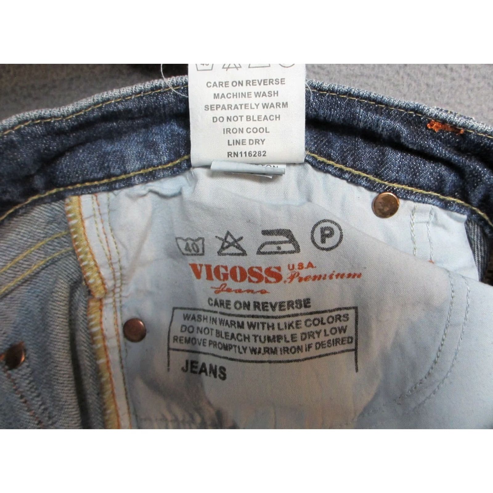 Vintage Vigoss Womens Jeans Blue Bootcut Embroidered Butterfly Mid Rise - 11/12 - Buy Online Size 34" / US 12 / IT 48 - 5 Thumbnail