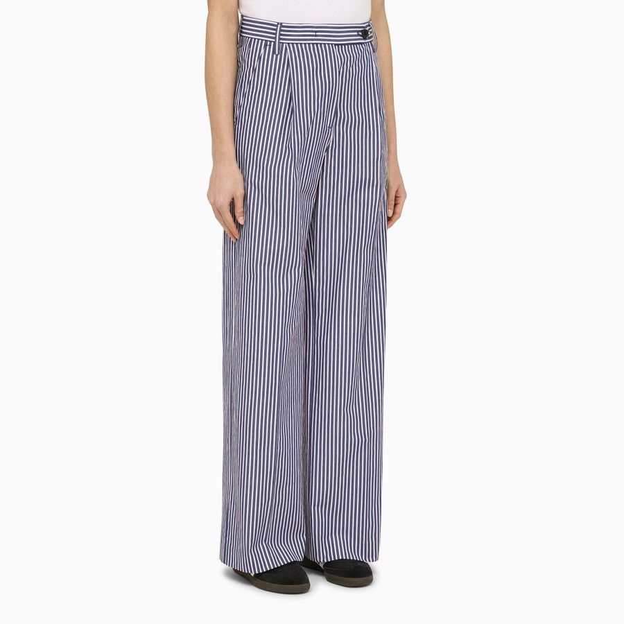 DEPARTMENT5 o1d2blof0824 Striped Cotton Trousers in Blue & White Size 32" / US 10 / IT 46 - 3 Thumbnail