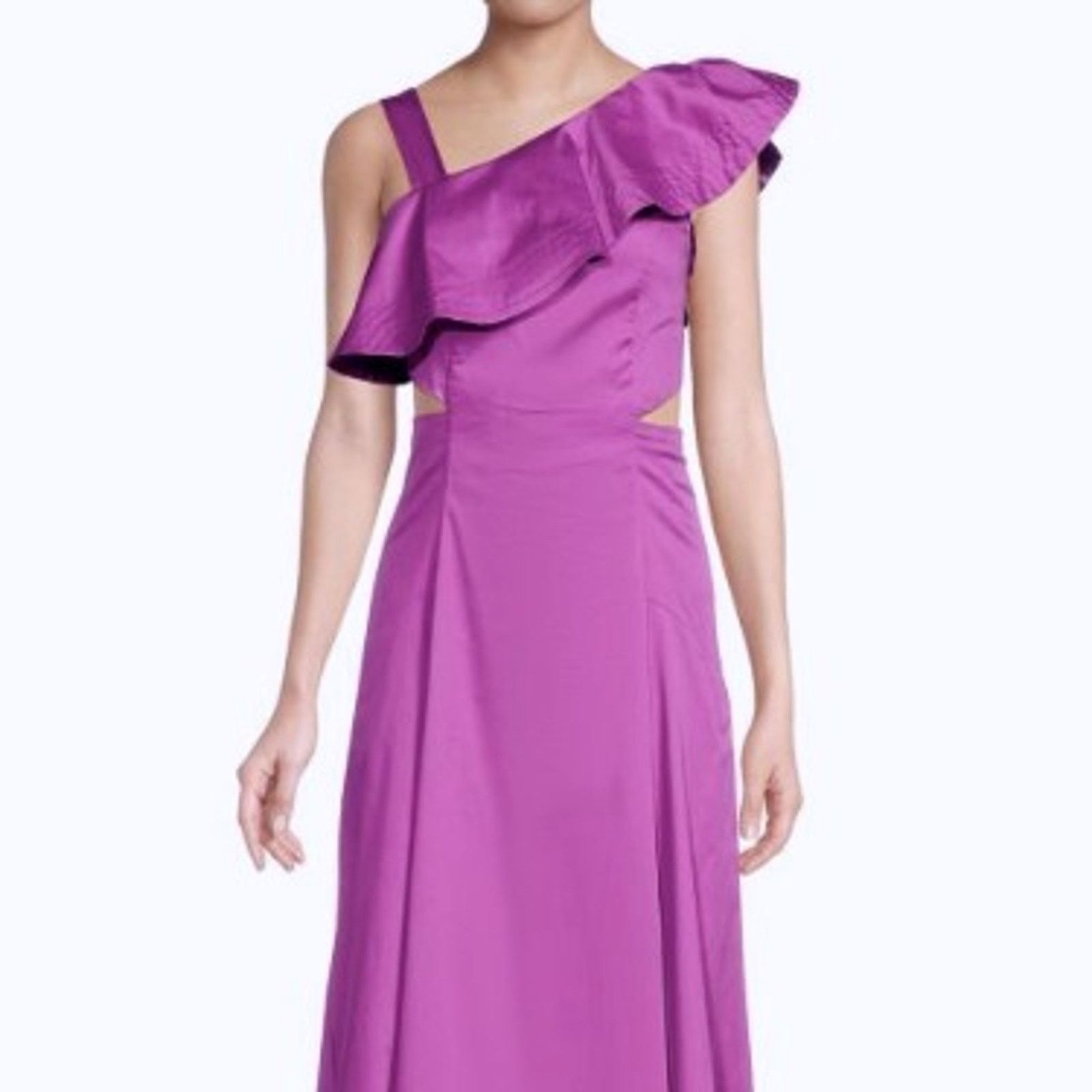 Veronica Beard Veronica Beard Beilla Ruffle A Line Dress Vivid Orchid Size M / US 6-8 / IT 42-44 - 2 Thumbnail