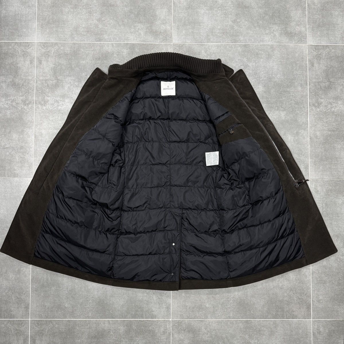 Authentic Moncler Henri Down Coat Jacket Size 5 Brown Men