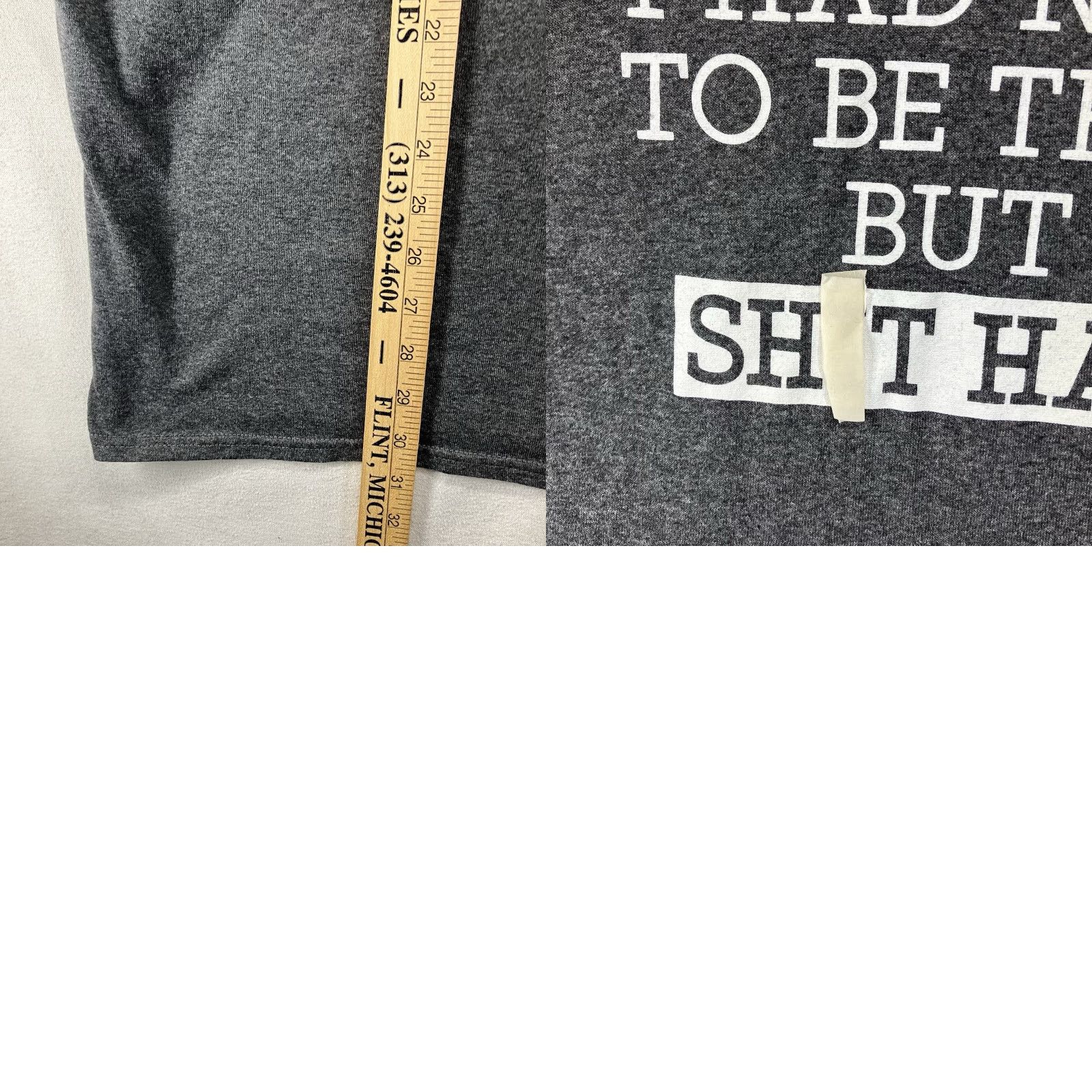 Vintage Spencer's Funny Graphic T-Shirt Mens 2XL Gray Short Sleeve Crew Neck Cotton Blend All Seasons Sh*t Happens Size US XXL / EU 58 / 5 - 8 Thumbnail