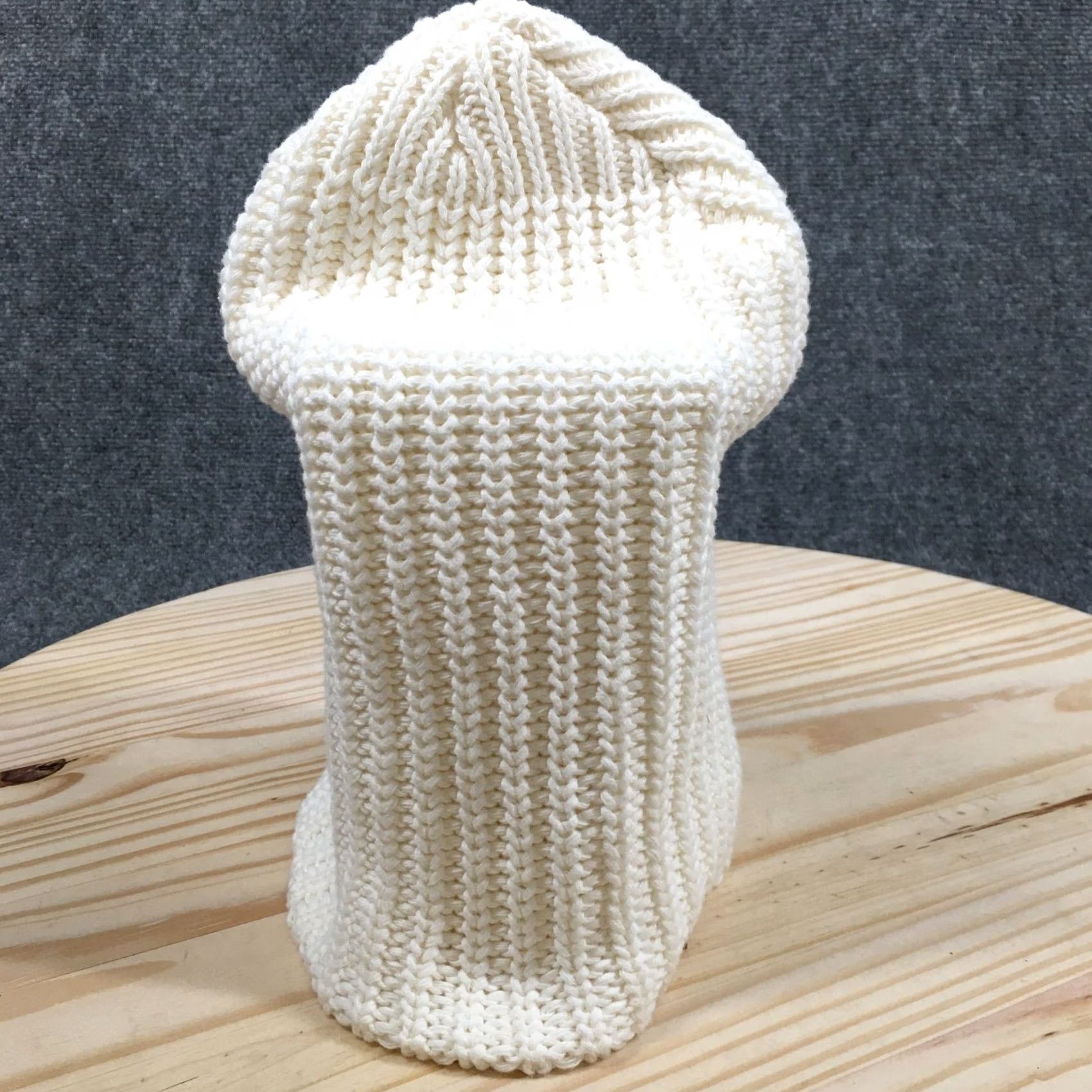 Vintage Love Your Melon Beanie Hat Womens White OS Adjustable Knitted Cotton Winter Size ONE SIZE - 6 Thumbnail