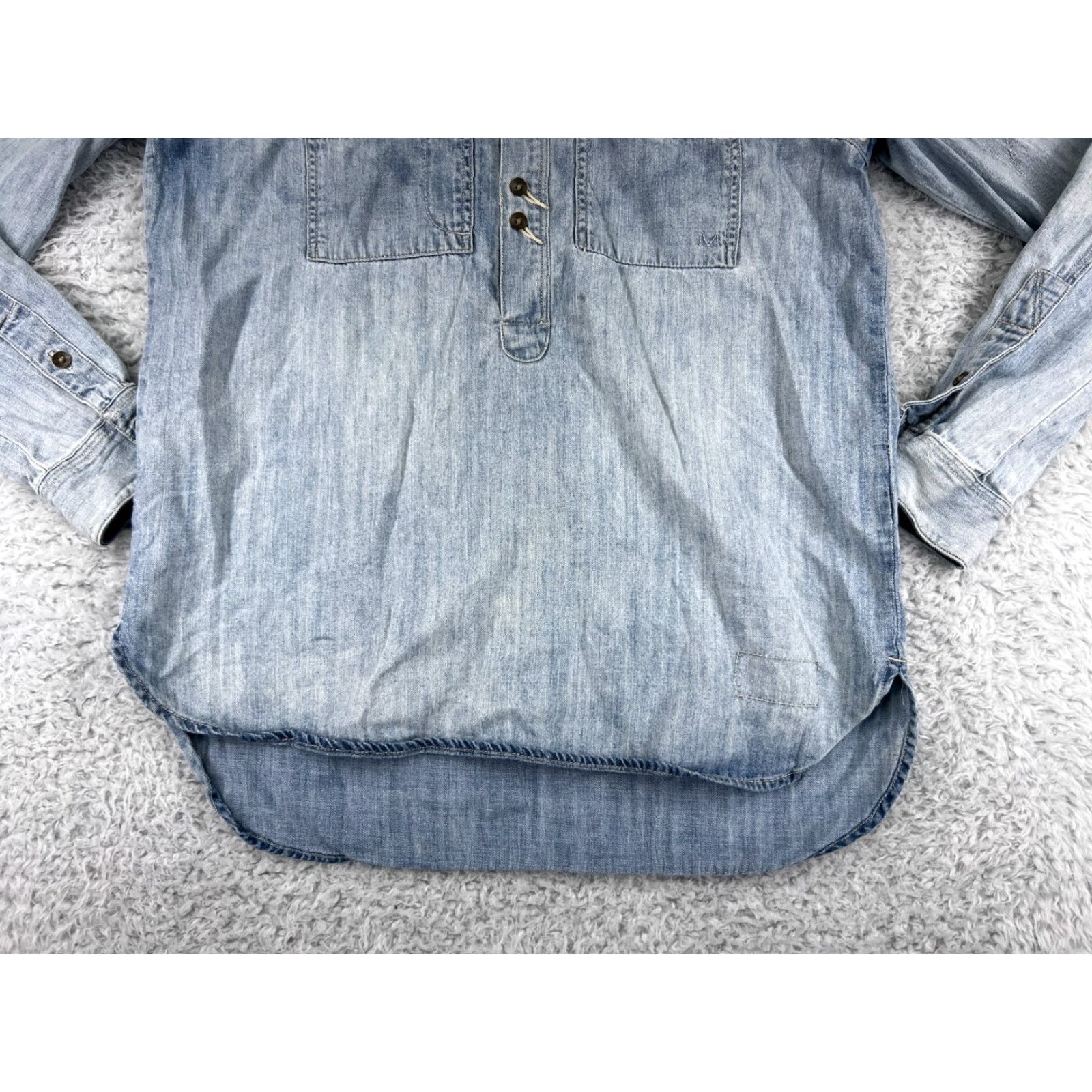 Madewell Madewell Women's Denim Shirt XS Blue Acid Wash Long Sleeve Casual Classic 100% Cotton Size XS / US 0-2 / IT 36-38 - 5 Thumbnail