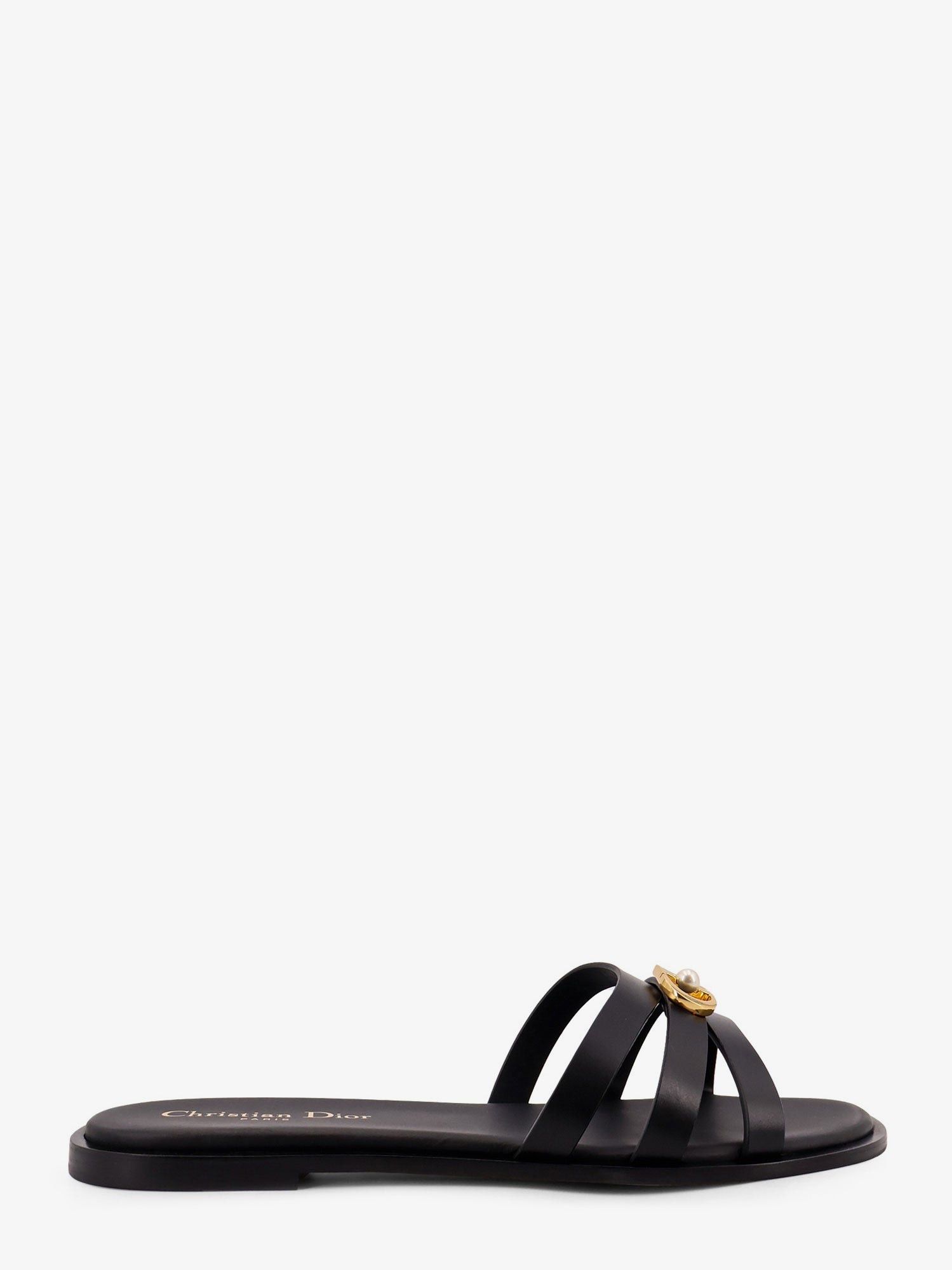 30M Leather Sandals With Metal Cd Logo