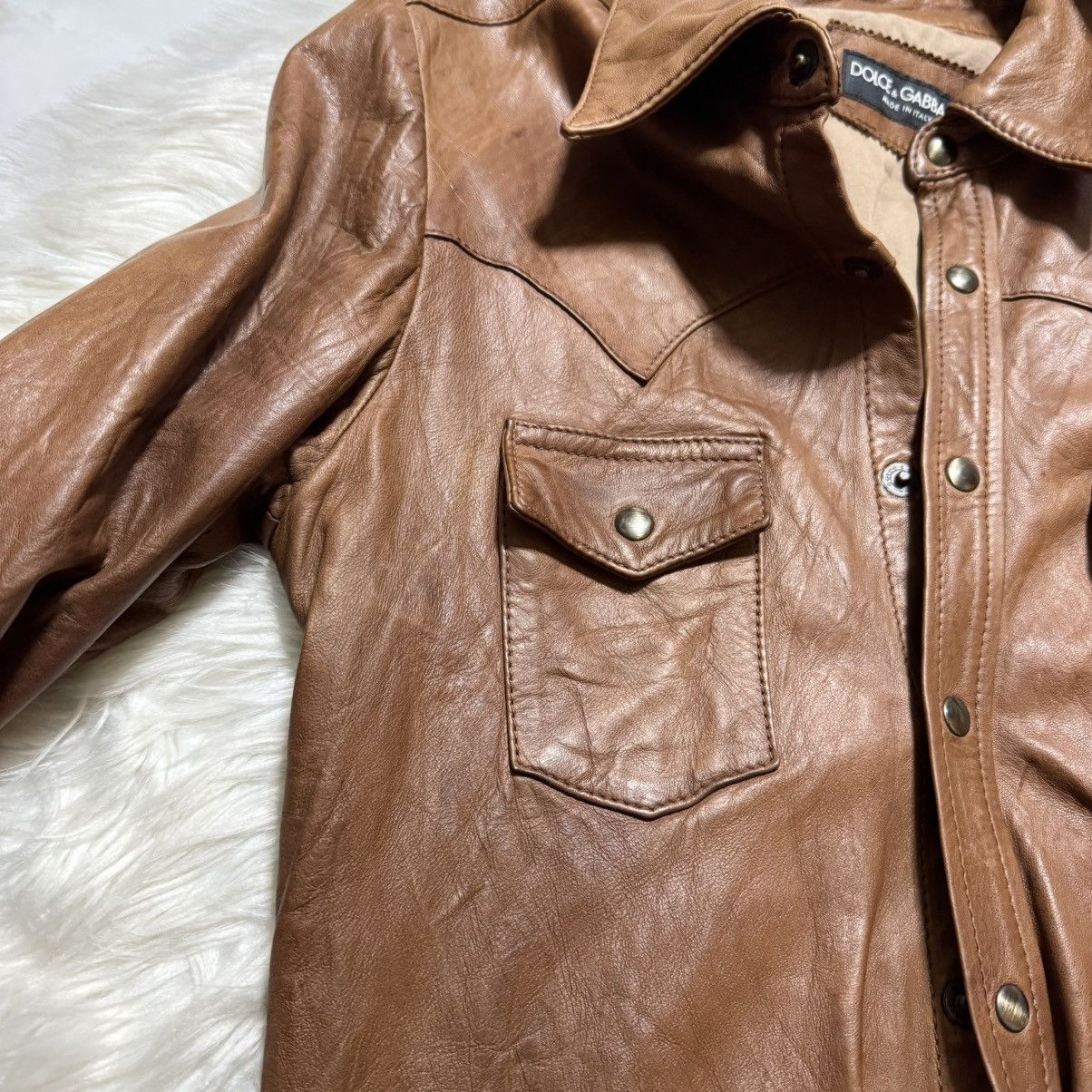 Dolce & Gabbana Dolce & Gabbana Western Leather Shirt Jacket 44 Size US S / EU 44-46 / 1 - 13 Thumbnail