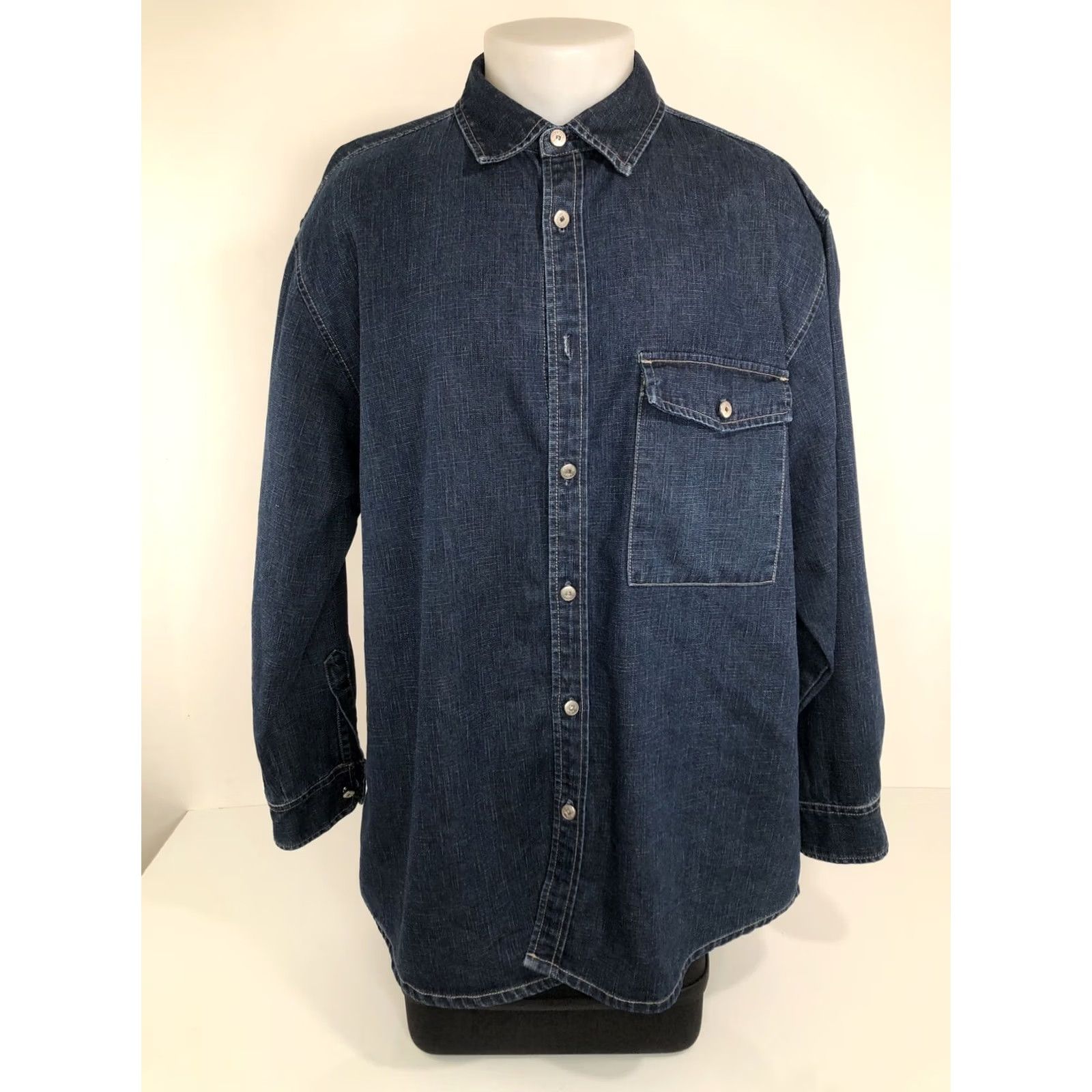 Vintage VINTAGE MARITHE FRACOIS GIRBAUD Heavy Duty DENIM Embroidered Lg Shirt Blue Men Size US L / EU 52-54 / 3 - 3 Thumbnail