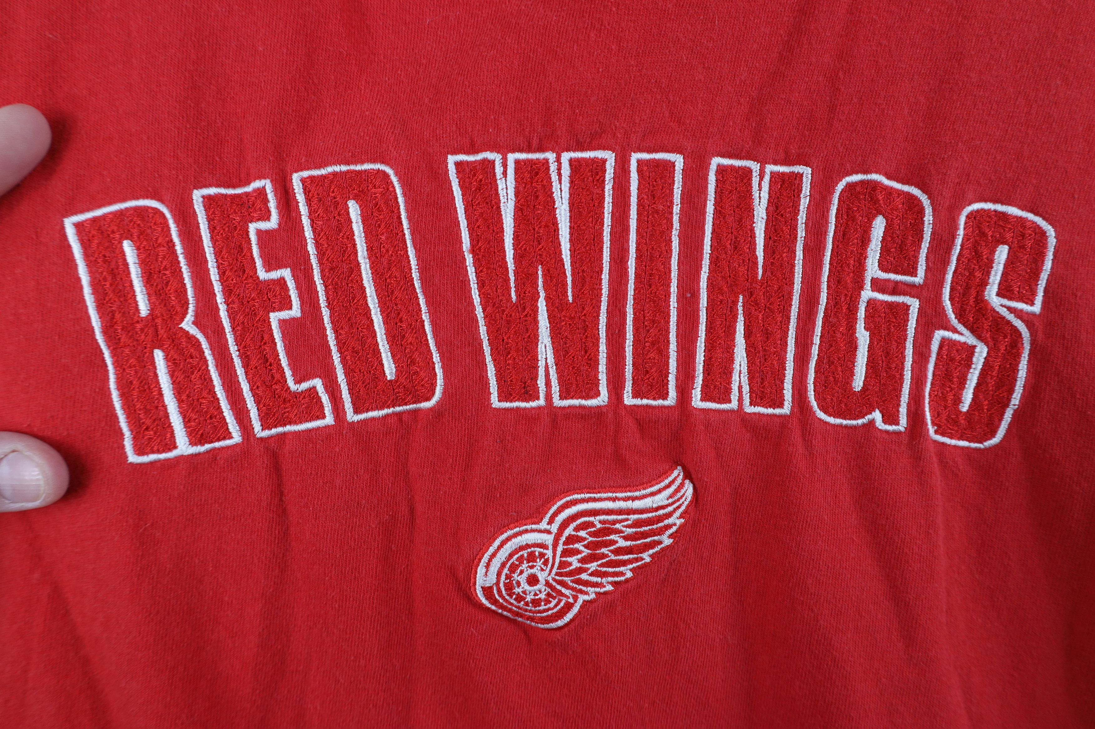 Vintage Vintage 90s Spell Out Detroit Red Wings Hockey T-Shirt Size US XXL / EU 58 / 5 - 4 Thumbnail