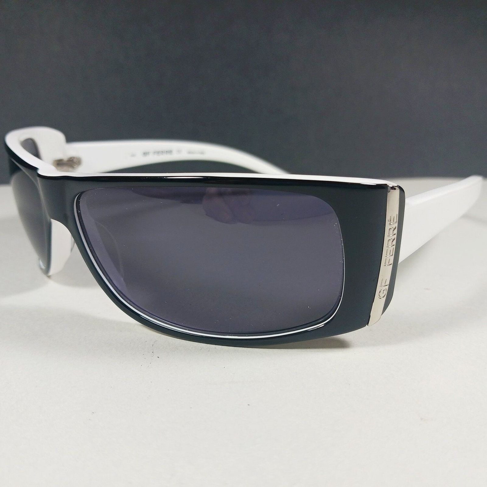 Designer × GF Ferre GF Ferre FF54302 White/Black Subtle Designer Wrap Sunglasses Size ONE SIZE - 1 Thumbnail