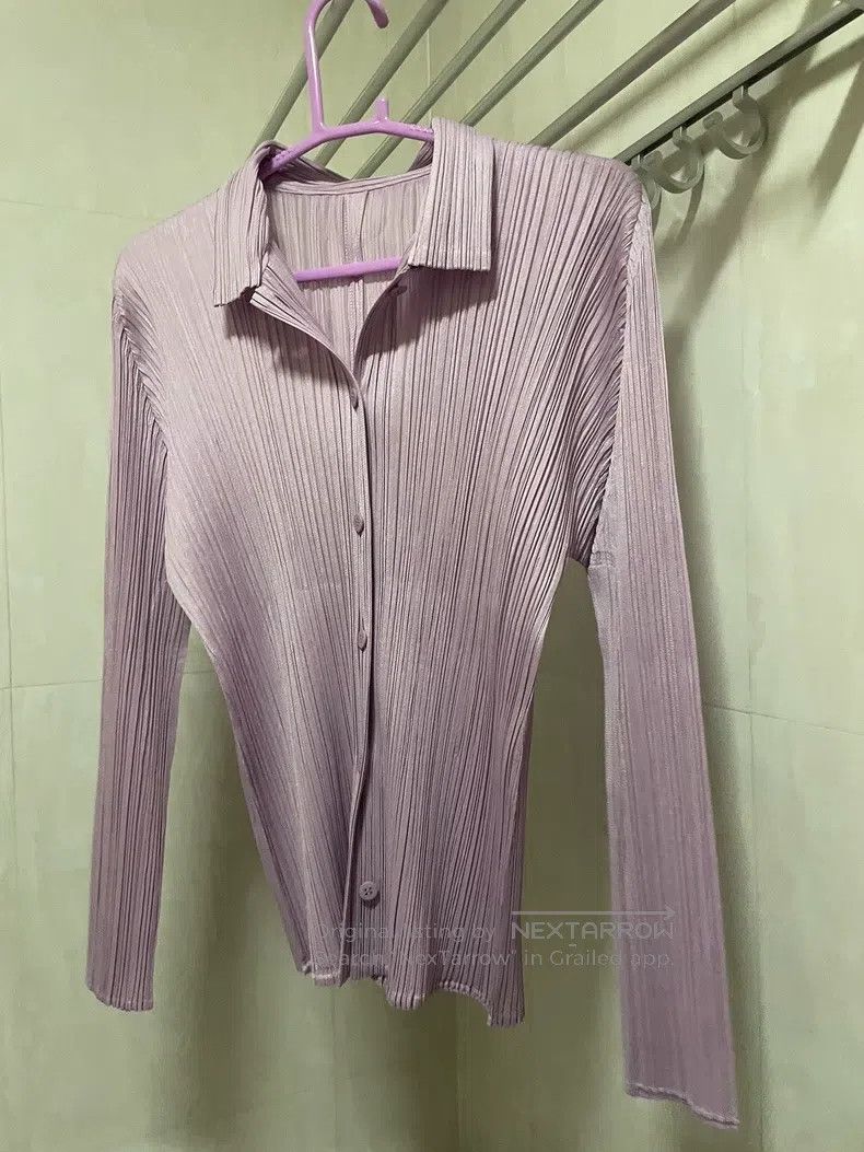 Issey Miyake Issey Miyake Pleated Collar Long Sleeve Shirt Size L / US 10 / IT 46 - 2 Thumbnail