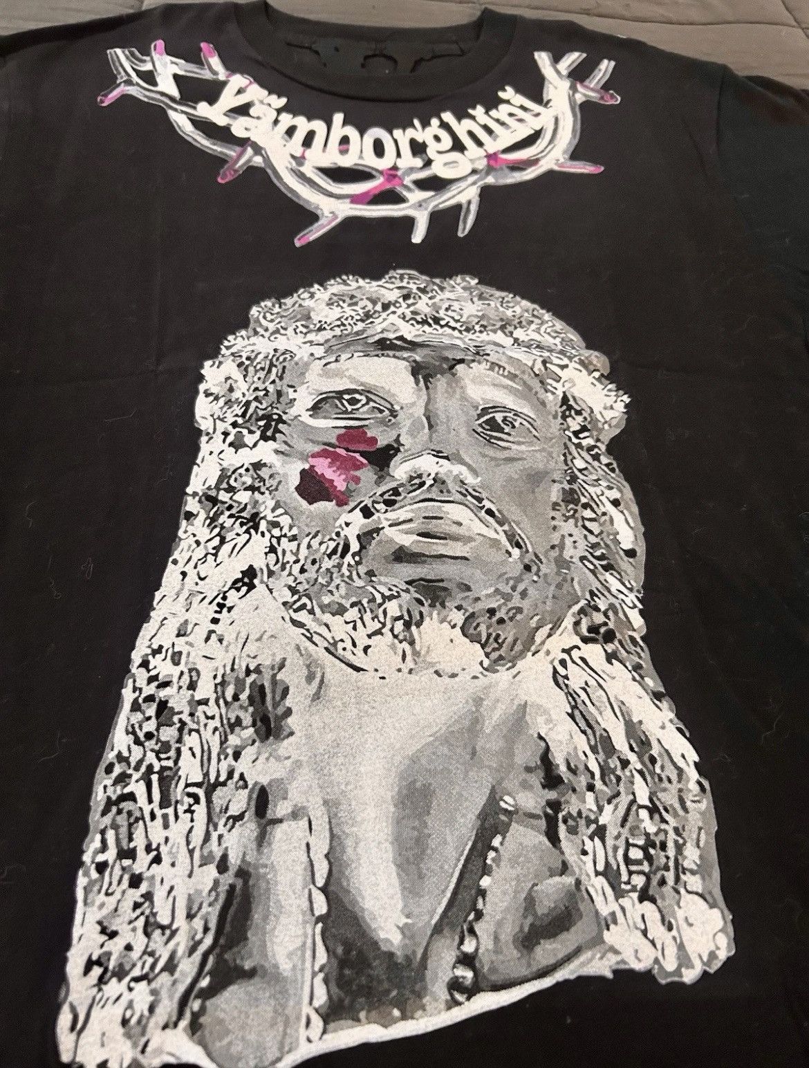 Vlone Vlone x Yams Day Jesus Piece T-Shirt 'Black' Size Large Size US XL / EU 56 / 4 - 4 Thumbnail