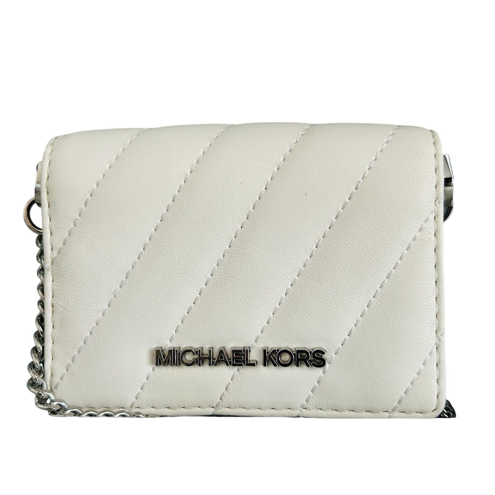 Michael Kors New Michael Kors Mini Purse White Leather Quilted Crossbody Size ONE SIZE - 5 Thumbnail