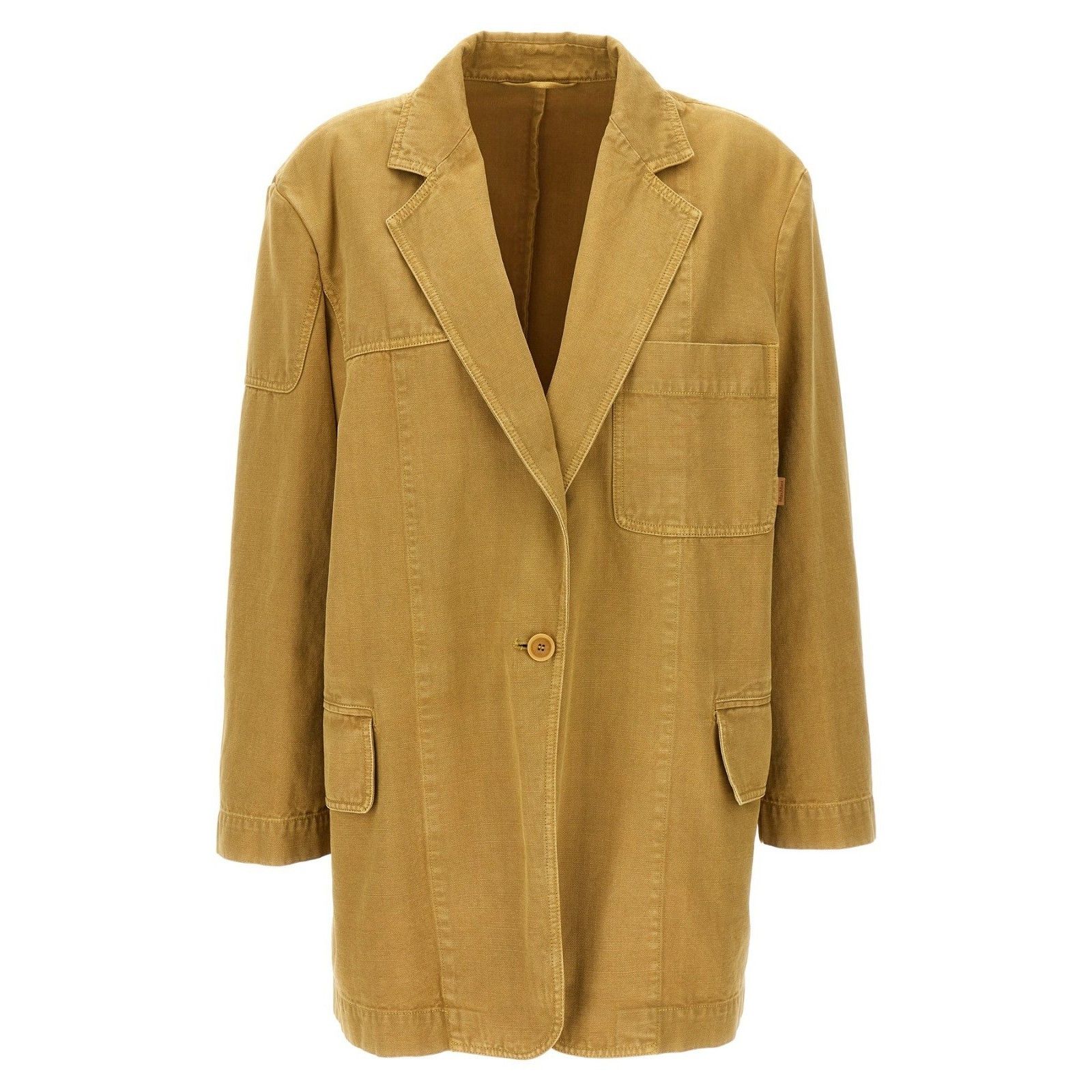 Max Mara MAX MARA Dizzy Oversized Beige/Yellow Canvas Blazer New & Au Size M / US 6-8 / IT 42-44 - 1 Thumbnail