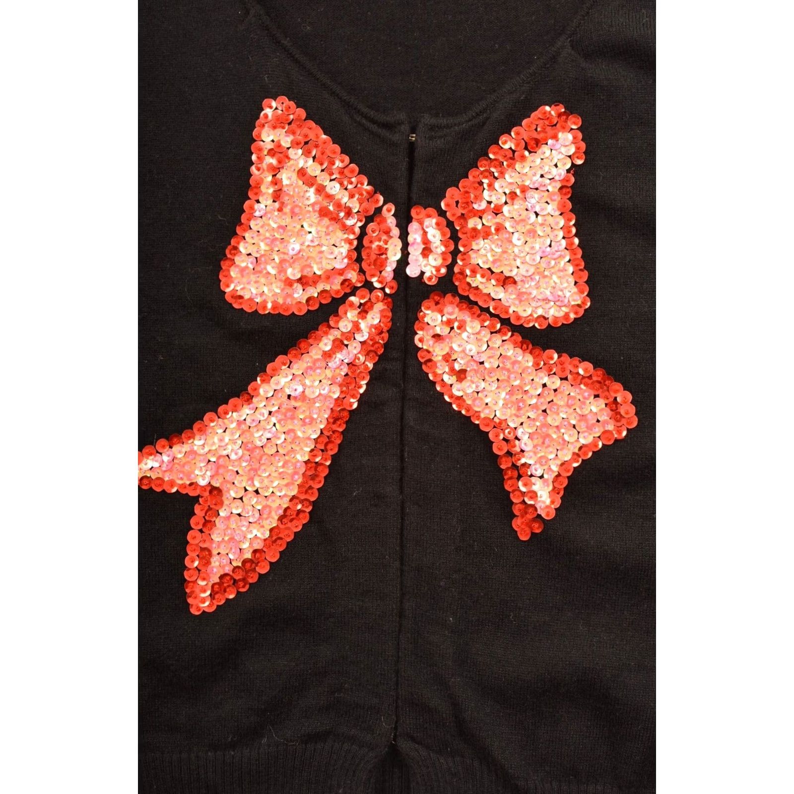 Vintage VINTAGE Avoca Anthology Cardigan Sweater Sequin Bow Black Size 3 Women Size XS / US 0-2 / IT 36-38 - 2 Thumbnail