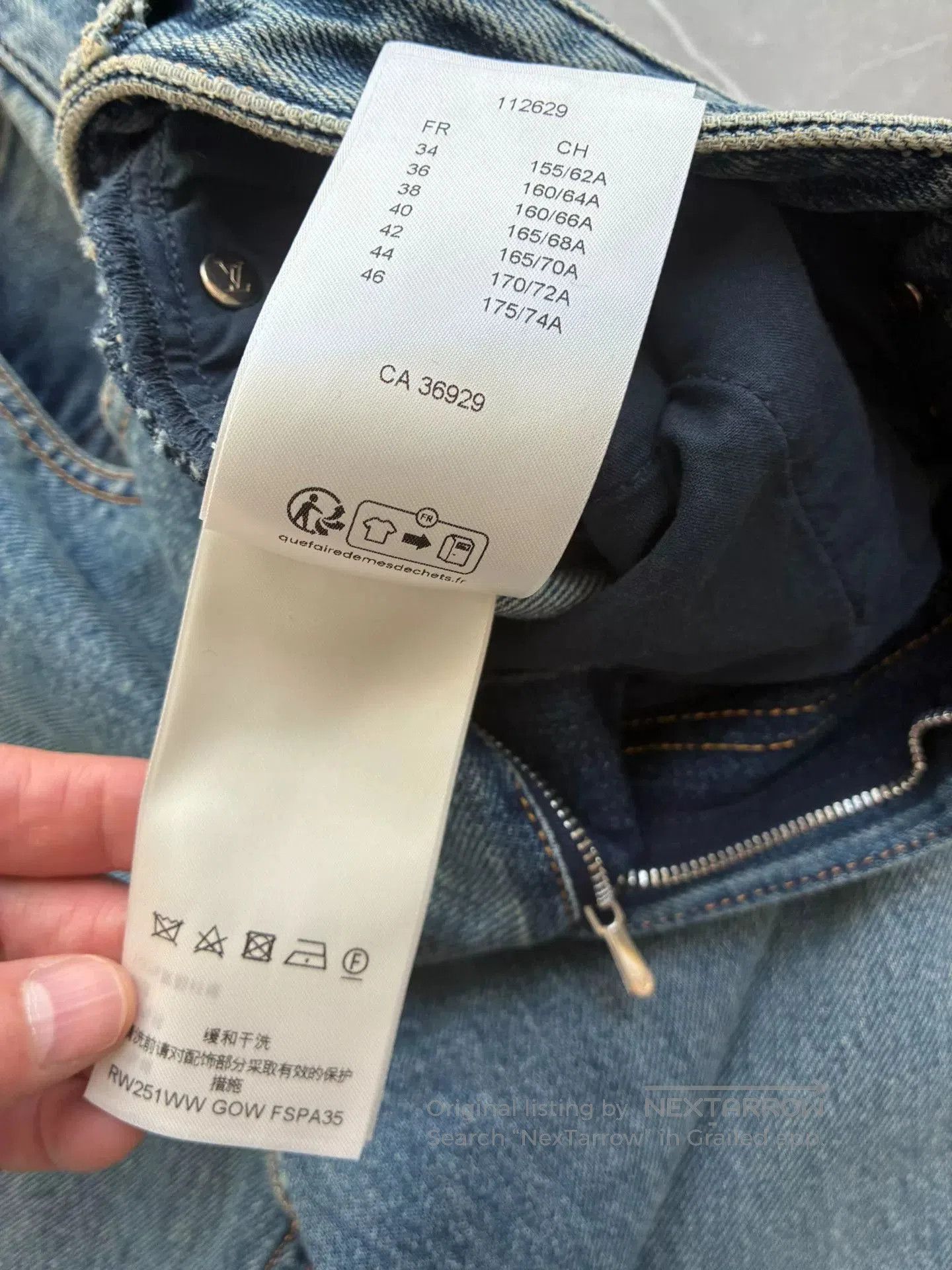 Louis Vuitton Louis Vuitton 24 Ski Blue Straight Jeans. Size 35" - 6 Thumbnail