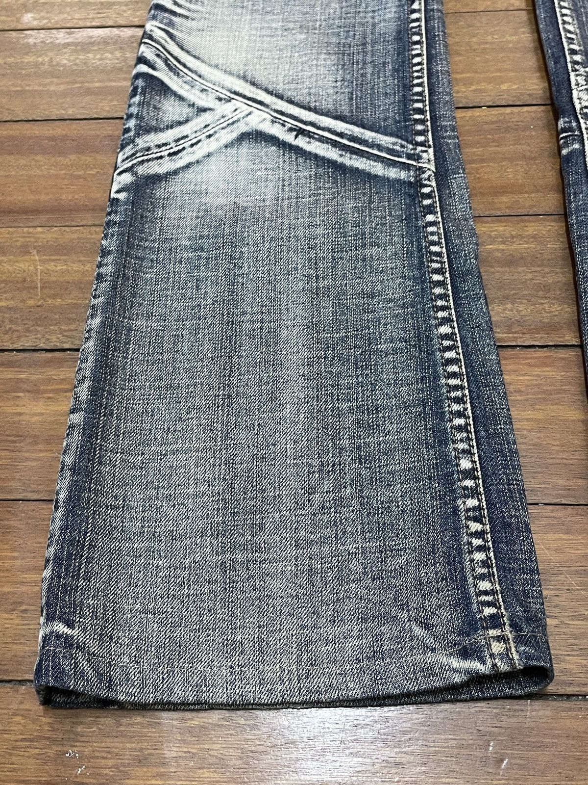 Le Grande Bleu (L.G.B.) Rare Design Vintage Brand Edge Rupert Flared Jeans 1990s Size US 31 - 5 Thumbnail
