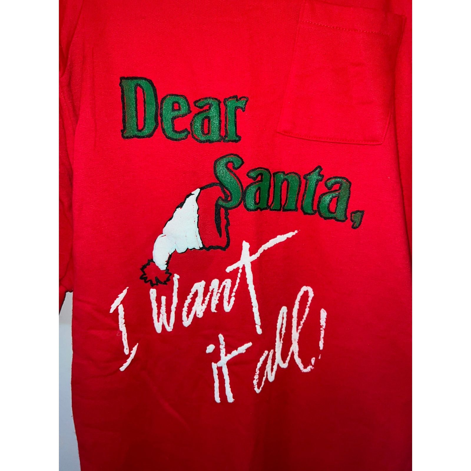 Vintage Vintage Santa Sleeper Shirt I Want It All Christmas 80s VTG Size US XL / EU 56 / 4 - 4 Thumbnail