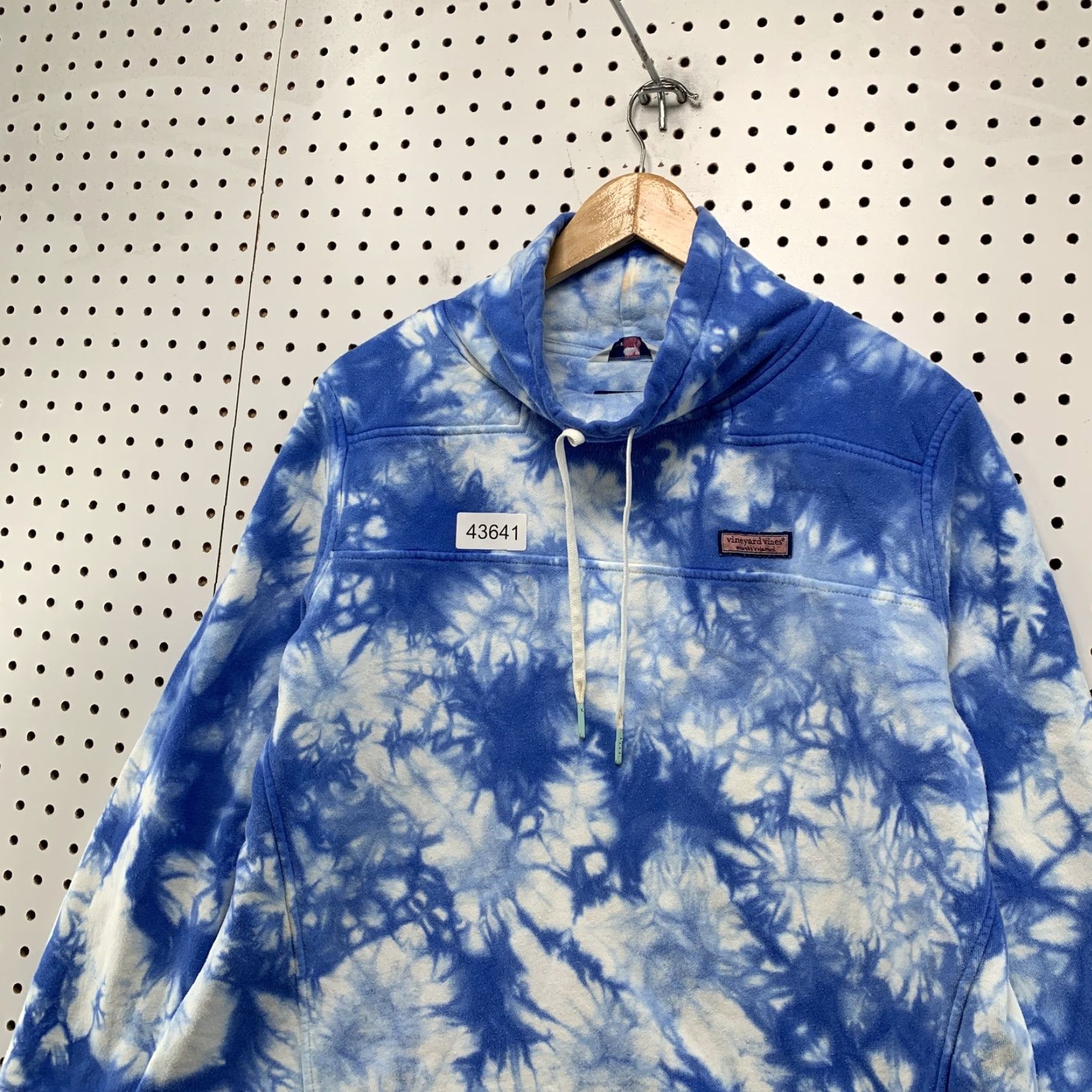 Vineyard Vines Vineyard Vines Sweatshirt Womens Medium Blue Tie-Dye Funnel Neck Fleece Pullover Size M / US 6-8 / IT 42-44 - 3 Thumbnail