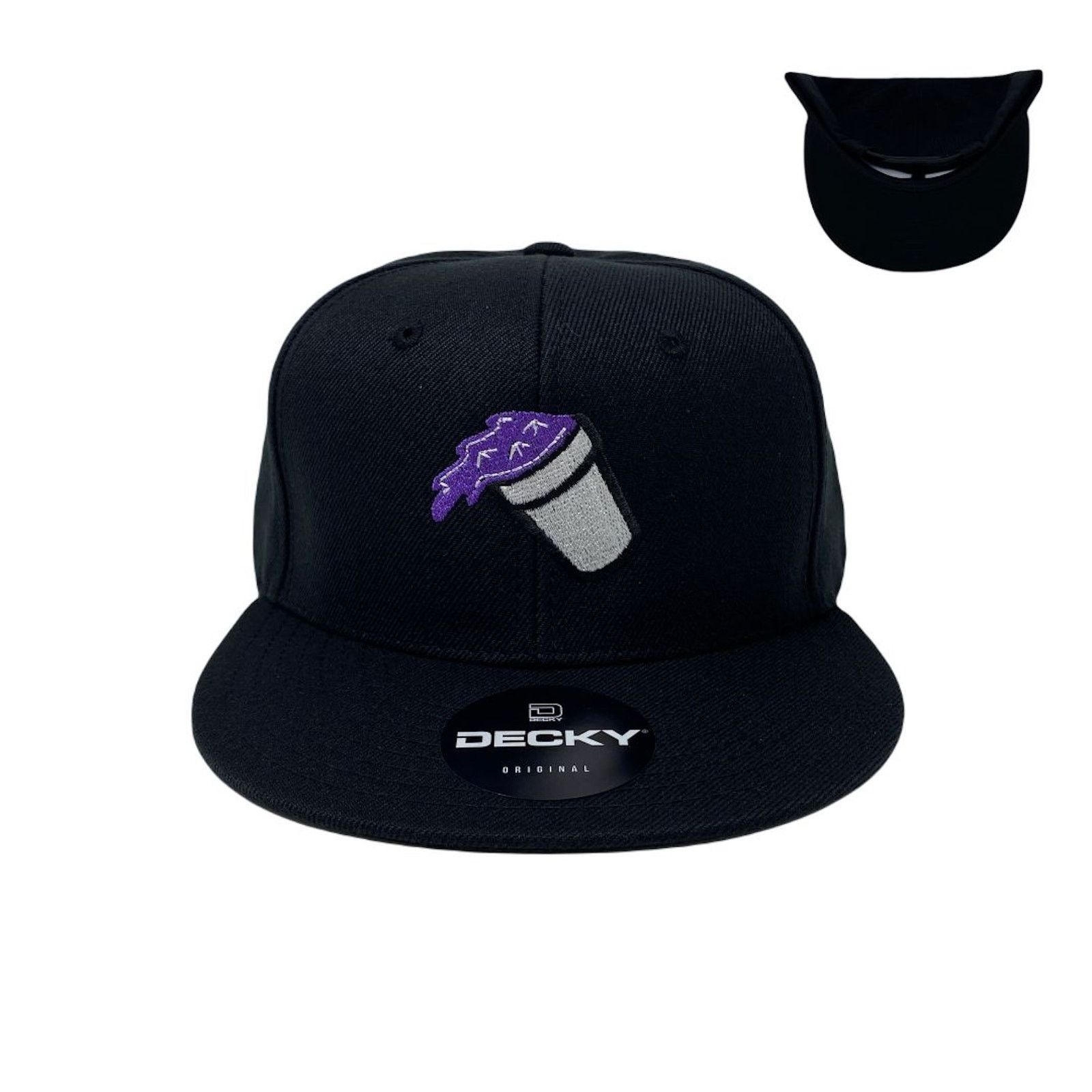 Other Purple Drank Snapback Hat All Black Size ONE SIZE - 1 Thumbnail